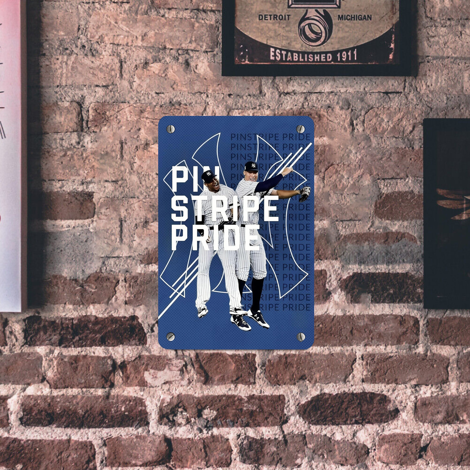 New York Yankees 196 Metal Tin Sign 8x12inch - High-Quality Full-Print Decorative Wall Art, Durable Rust-Resistant Metal Plaque For Living Room, Bedroom, Kitchen, Office, Bar Décor