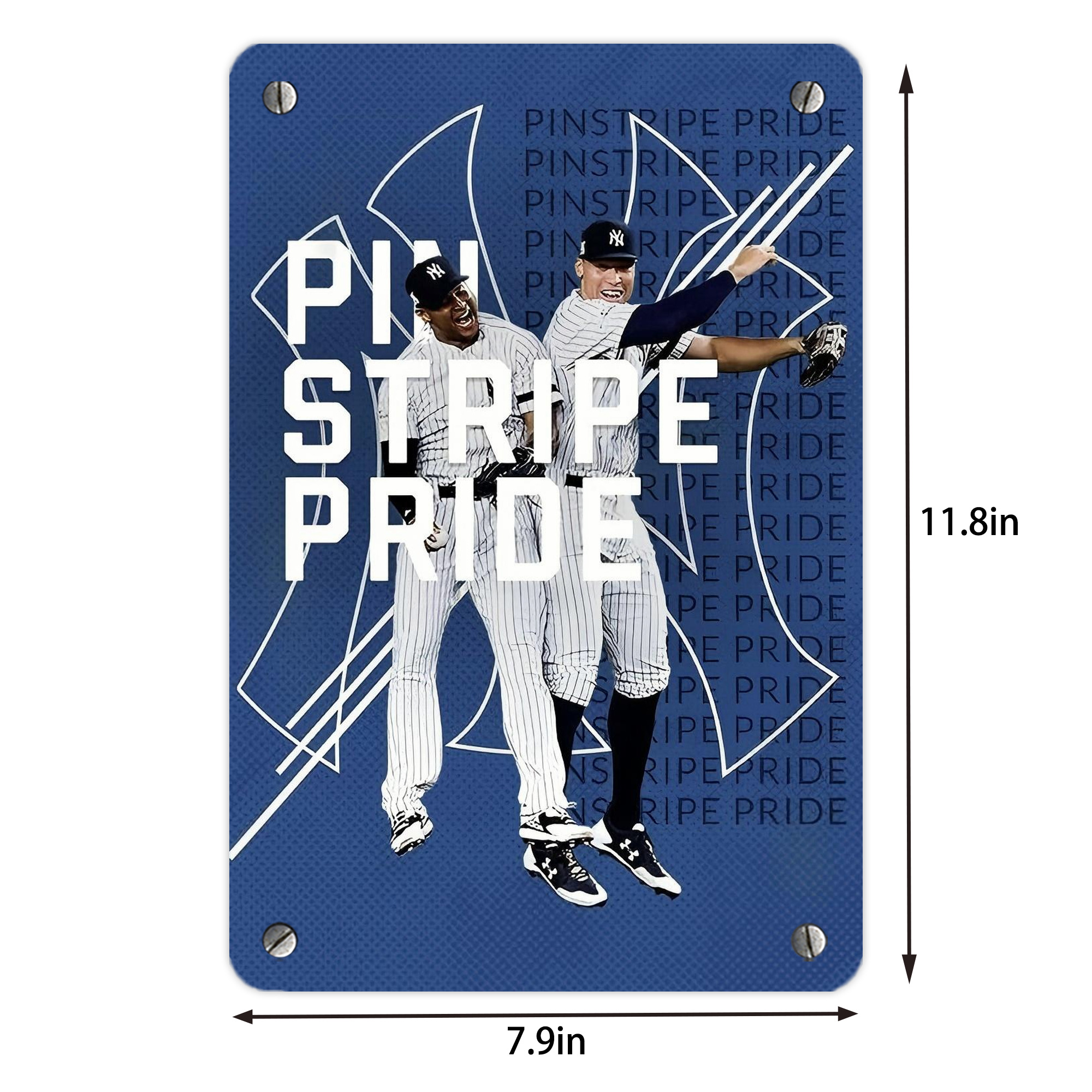 New York Yankees 196 Metal Tin Sign 8x12inch - High-Quality Full-Print Decorative Wall Art, Durable Rust-Resistant Metal Plaque For Living Room, Bedroom, Kitchen, Office, Bar Décor