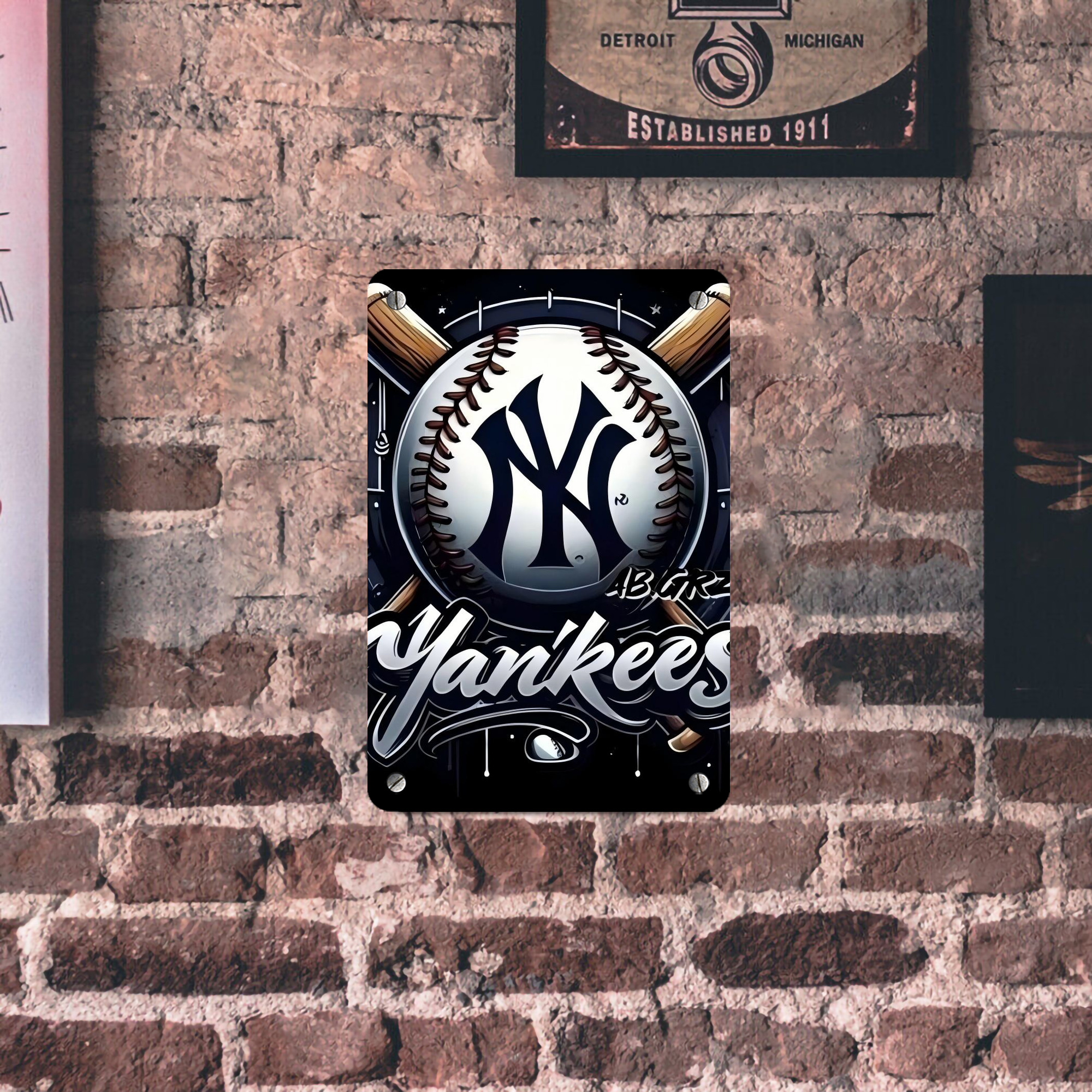New York Yankees 241 Metal Tin Sign 8x12inch - High-Quality Full-Print Decorative Wall Art, Durable Rust-Resistant Metal Plaque For Living Room, Bedroom, Kitchen, Office, Bar Décor