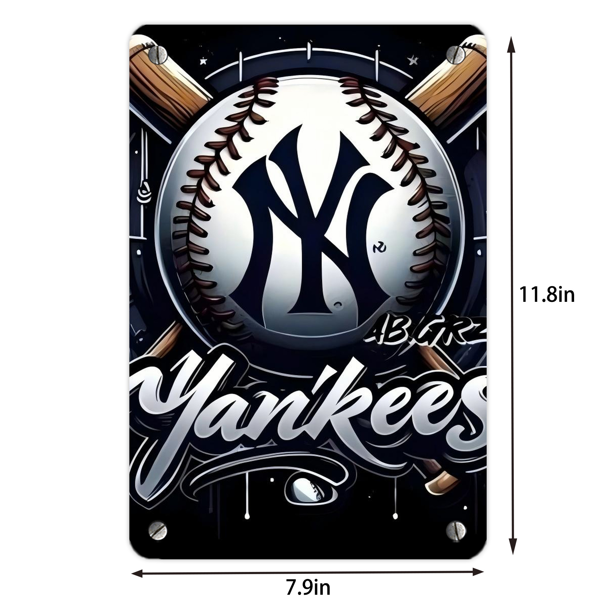 New York Yankees 241 Metal Tin Sign 8x12inch - High-Quality Full-Print Decorative Wall Art, Durable Rust-Resistant Metal Plaque For Living Room, Bedroom, Kitchen, Office, Bar Décor