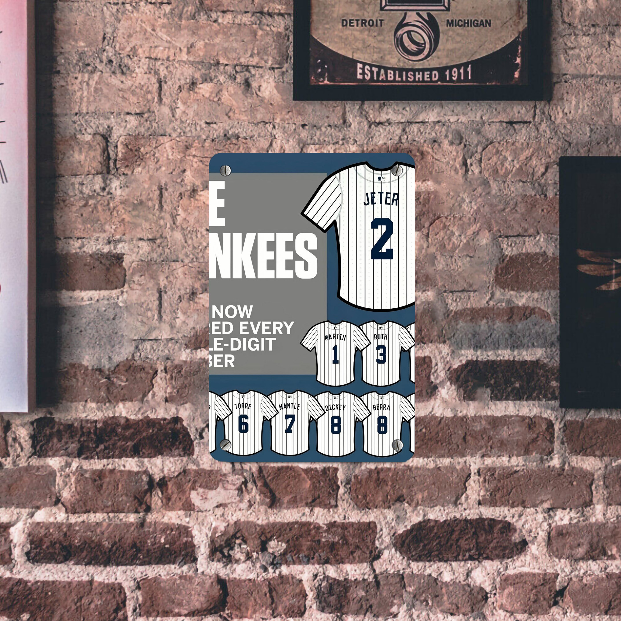 New York Yankees 235 Metal Tin Sign 8x12inch - High-Quality Full-Print Decorative Wall Art, Durable Rust-Resistant Metal Plaque For Living Room, Bedroom, Kitchen, Office, Bar Décor