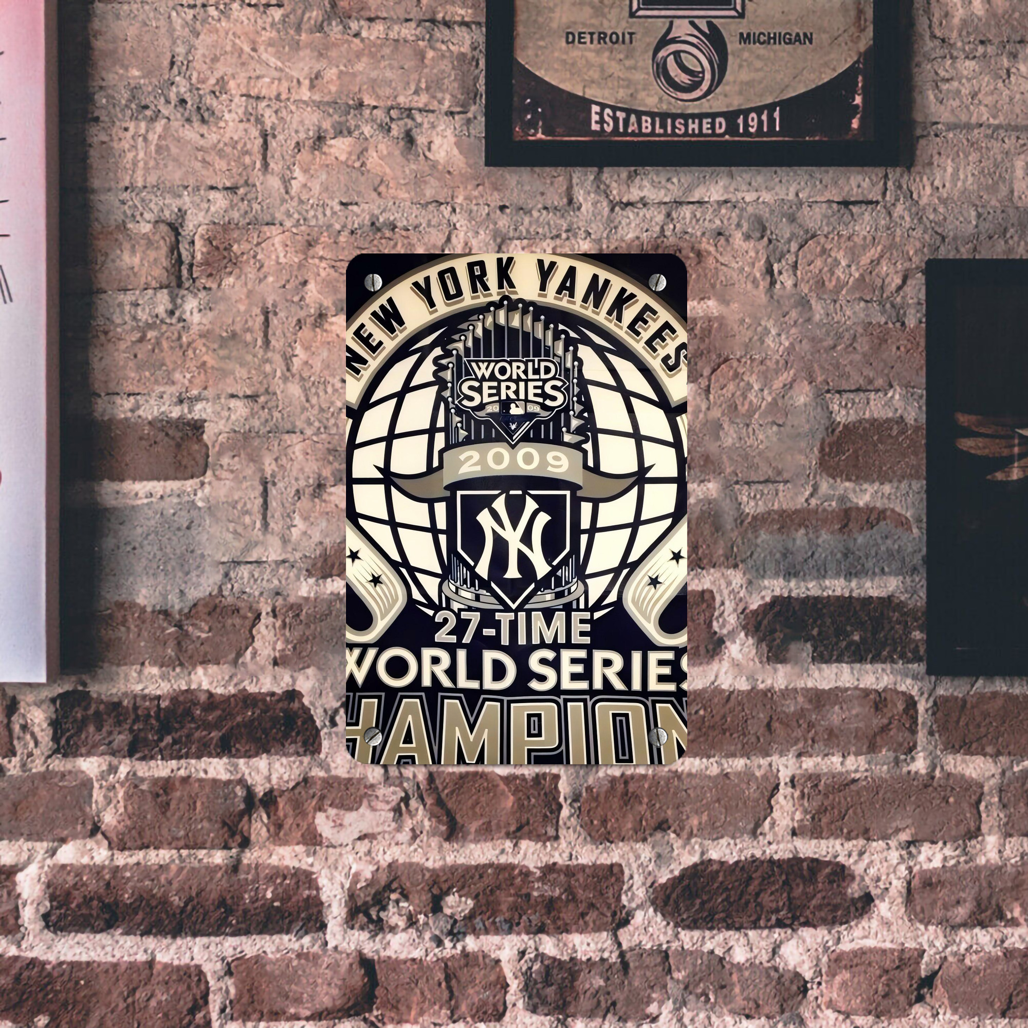 New York Yankees 256 Metal Tin Sign 8x12inch - High-Quality Full-Print Decorative Wall Art, Durable Rust-Resistant Metal Plaque For Living Room, Bedroom, Kitchen, Office, Bar Décor