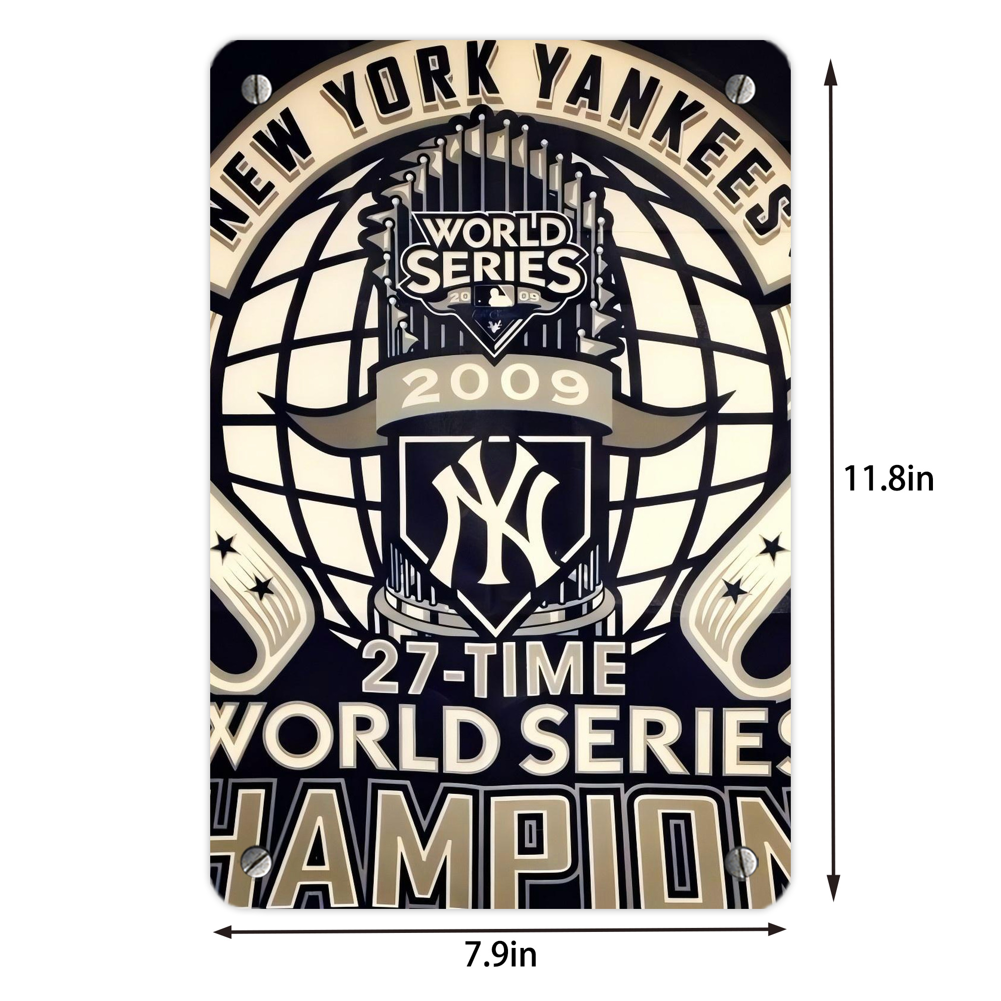 New York Yankees 256 Metal Tin Sign 8x12inch - High-Quality Full-Print Decorative Wall Art, Durable Rust-Resistant Metal Plaque For Living Room, Bedroom, Kitchen, Office, Bar Décor