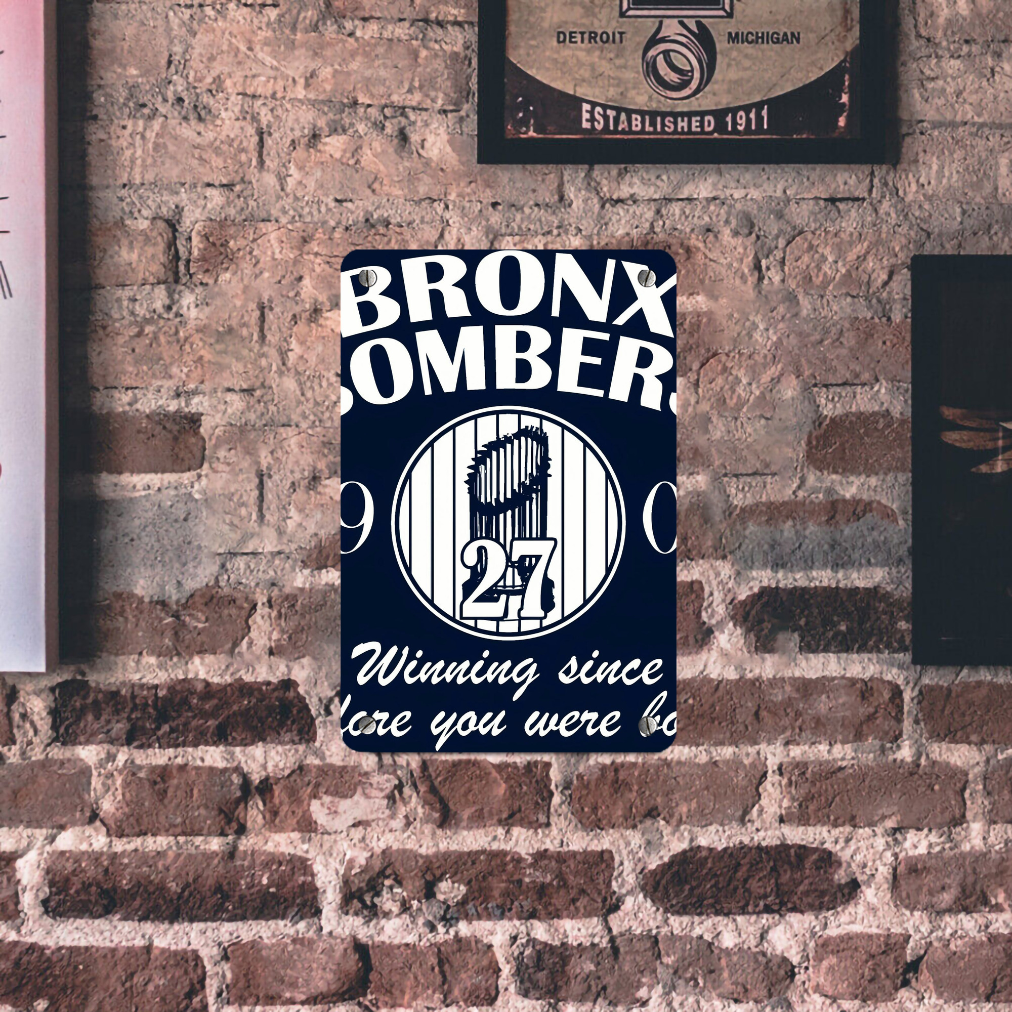 New York Yankees 240 Metal Tin Sign 8x12inch - High-Quality Full-Print Decorative Wall Art, Durable Rust-Resistant Metal Plaque For Living Room, Bedroom, Kitchen, Office, Bar Décor