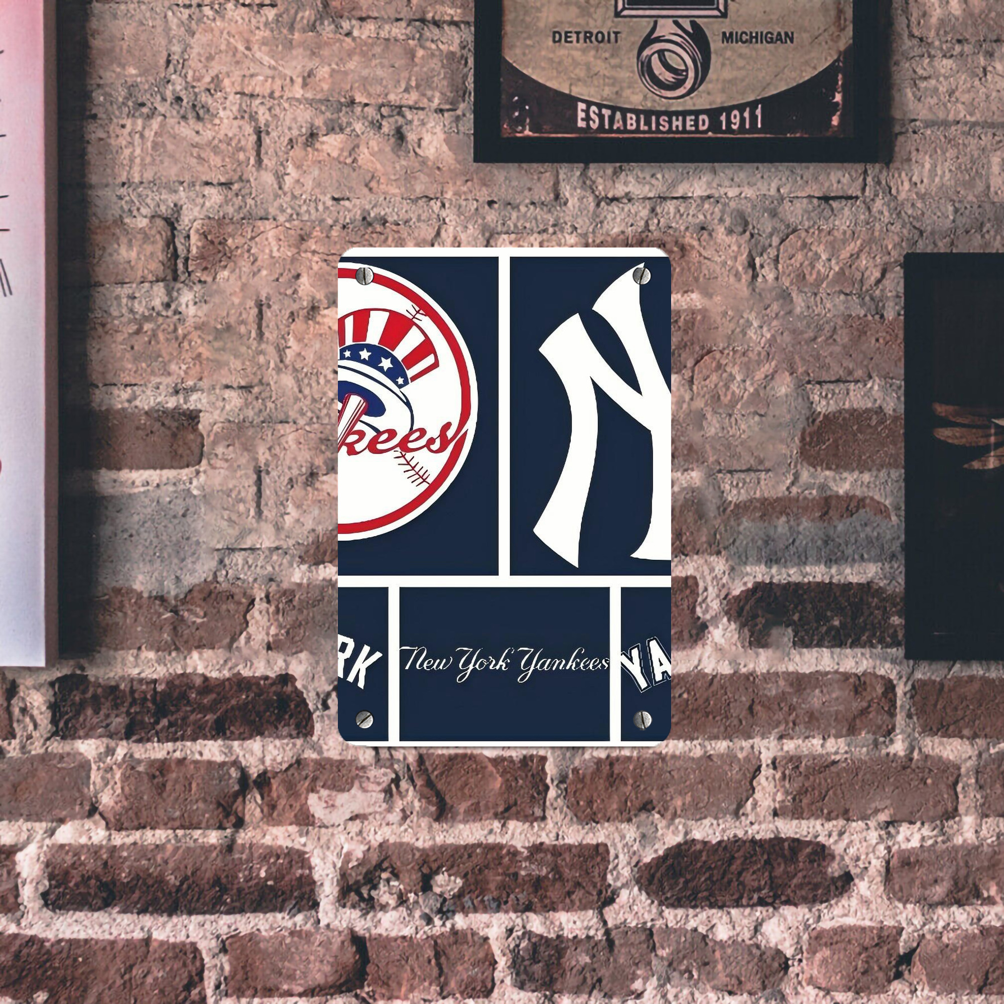 New York Yankees 247 Metal Tin Sign 8x12inch - High-Quality Full-Print Decorative Wall Art, Durable Rust-Resistant Metal Plaque For Living Room, Bedroom, Kitchen, Office, Bar Décor