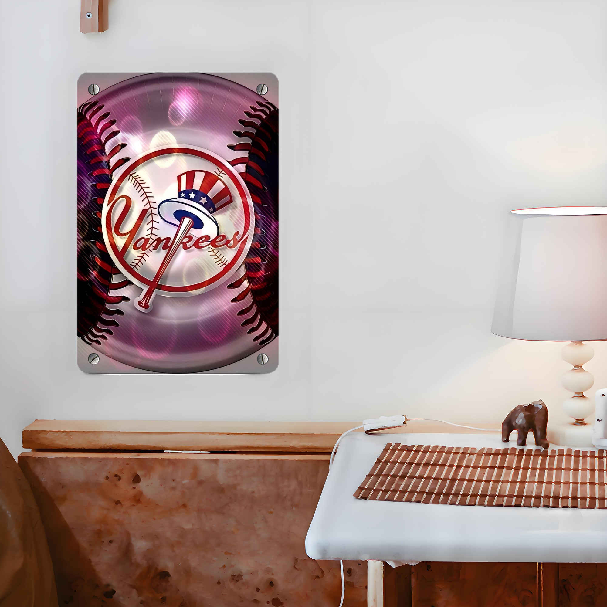 New York Yankees 244 Metal Tin Sign 8x12inch - High-Quality Full-Print Decorative Wall Art, Durable Rust-Resistant Metal Plaque For Living Room, Bedroom, Kitchen, Office, Bar Décor