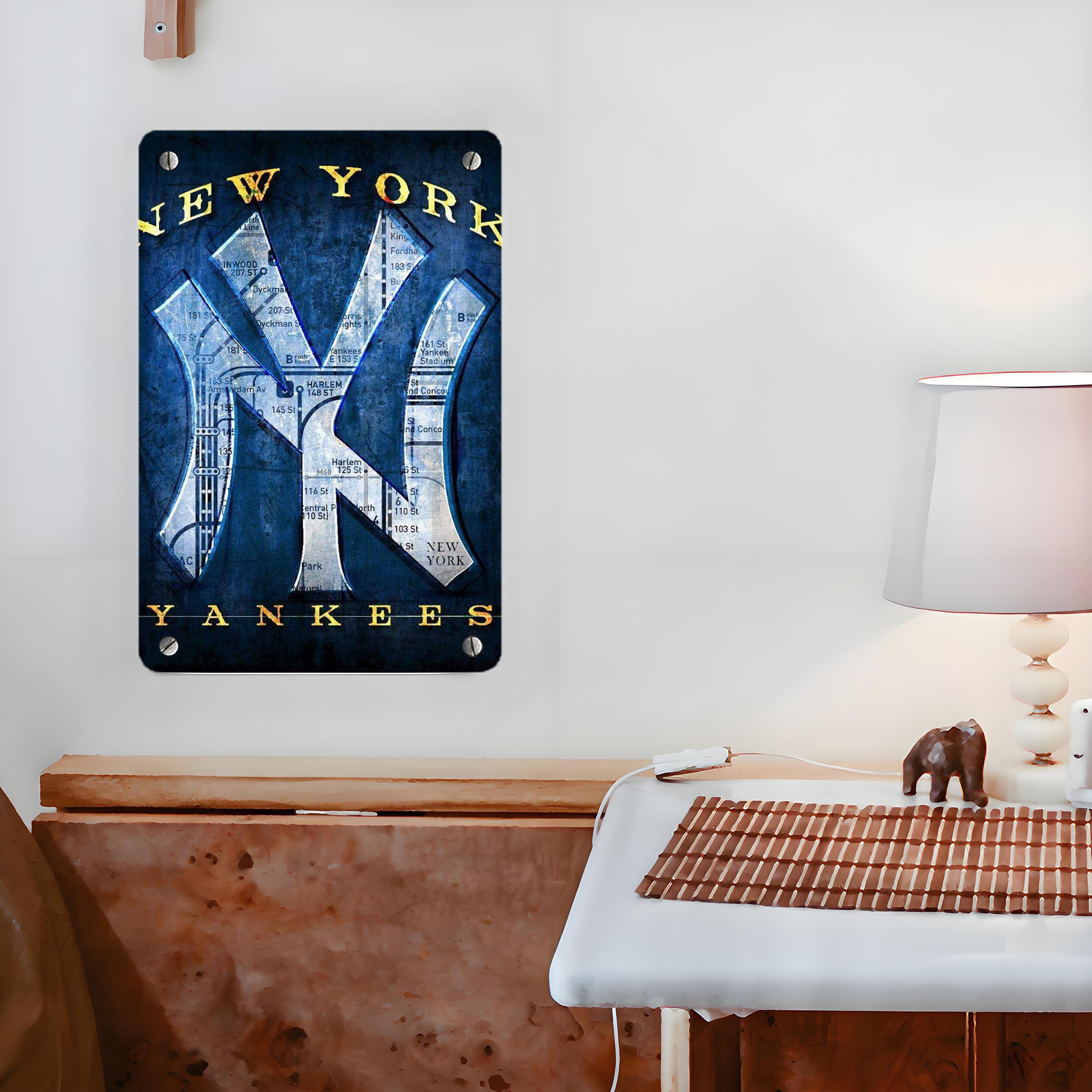 New York Yankees 307 Metal Tin Sign 8x12inch - High-Quality Full-Print Decorative Wall Art, Durable Rust-Resistant Metal Plaque For Living Room, Bedroom, Kitchen, Office, Bar Décor