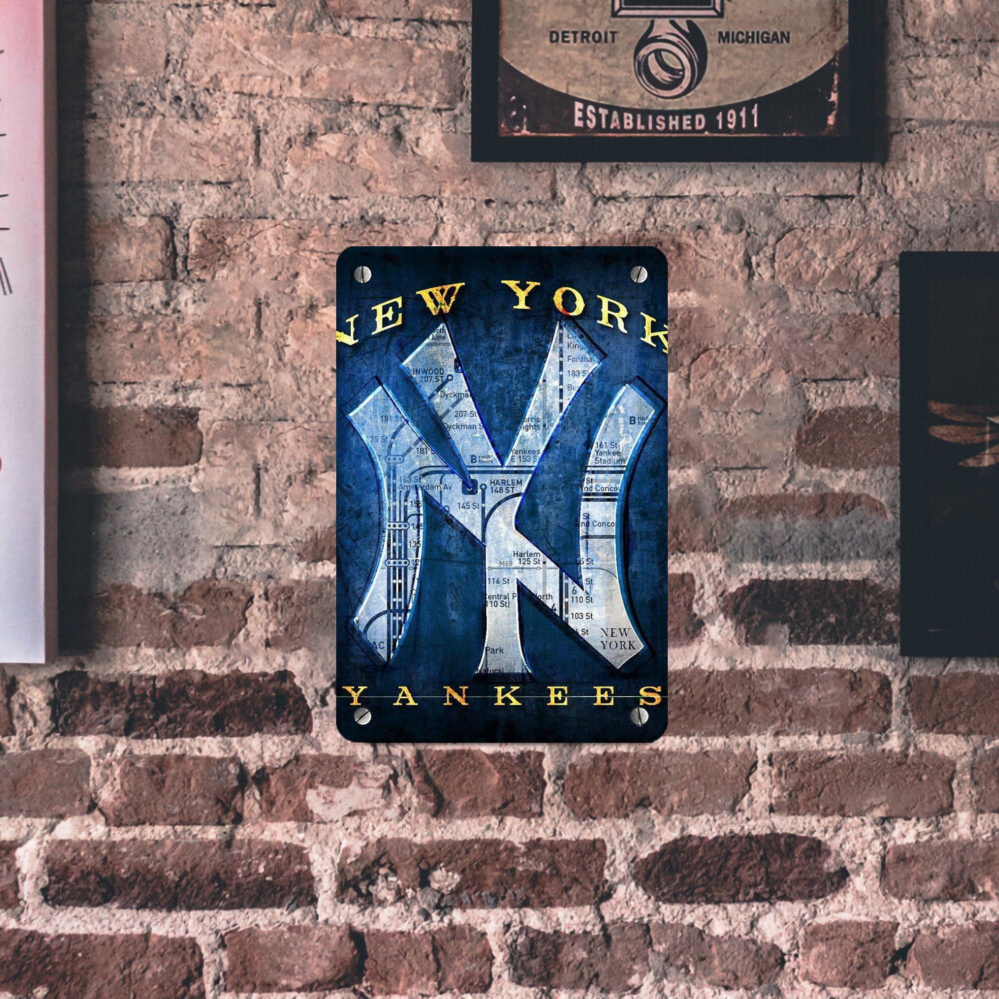 New York Yankees 307 Metal Tin Sign 8x12inch - High-Quality Full-Print Decorative Wall Art, Durable Rust-Resistant Metal Plaque For Living Room, Bedroom, Kitchen, Office, Bar Décor