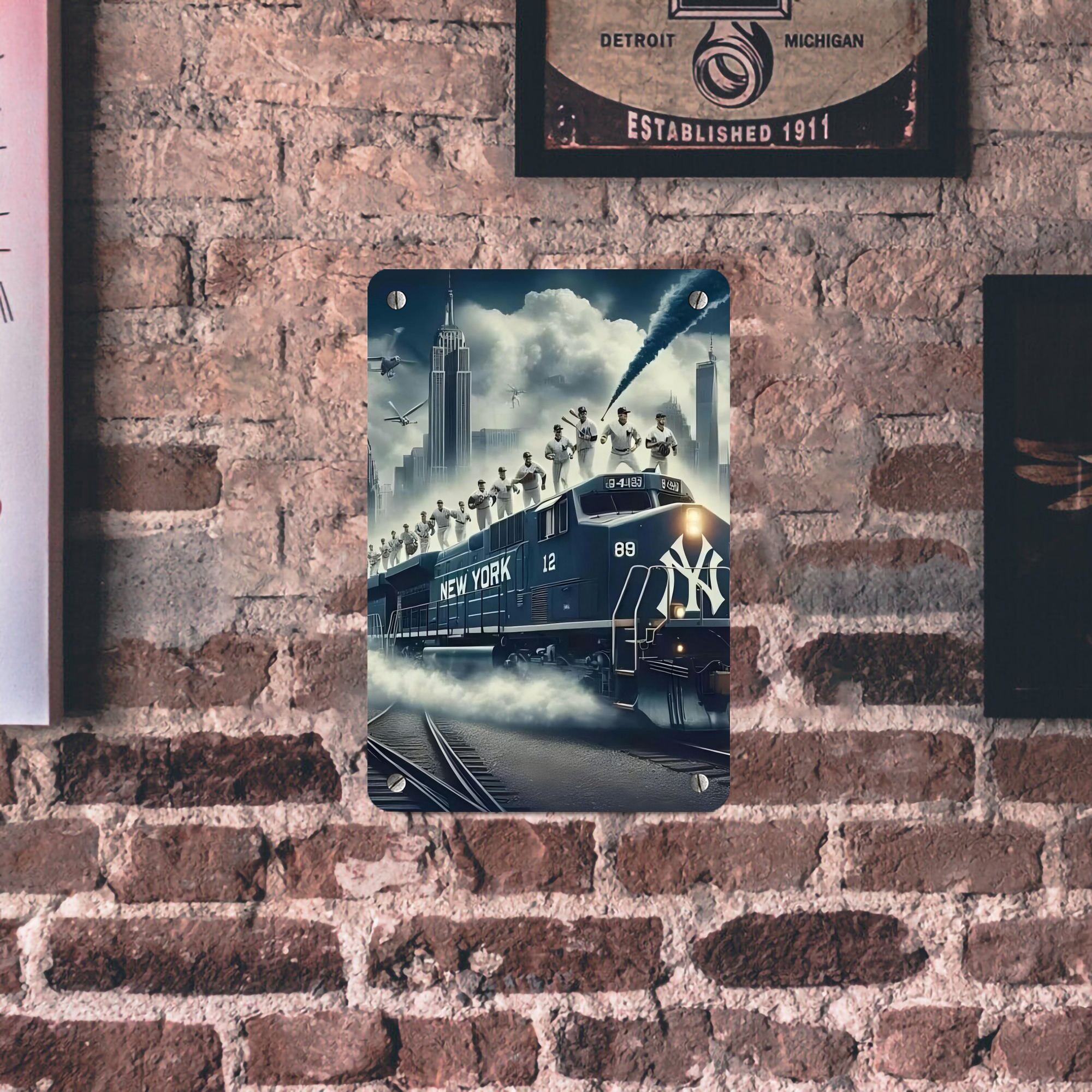 New York Yankees 265 Metal Tin Sign 8x12inch - High-Quality Full-Print Decorative Wall Art, Durable Rust-Resistant Metal Plaque For Living Room, Bedroom, Kitchen, Office, Bar Décor