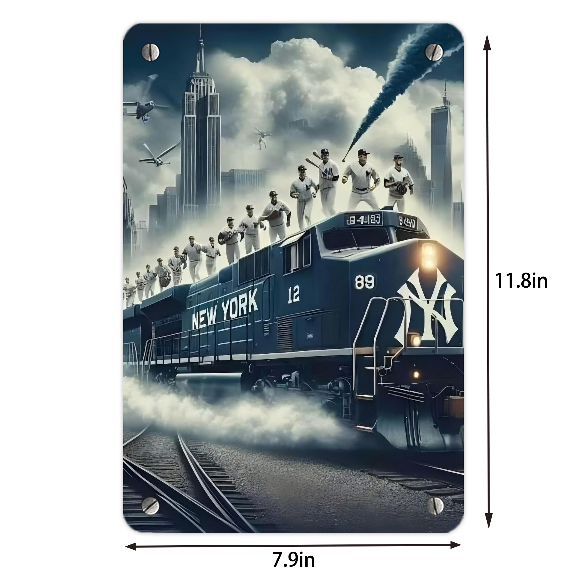 New York Yankees 265 Metal Tin Sign 8x12inch - High-Quality Full-Print Decorative Wall Art, Durable Rust-Resistant Metal Plaque For Living Room, Bedroom, Kitchen, Office, Bar Décor