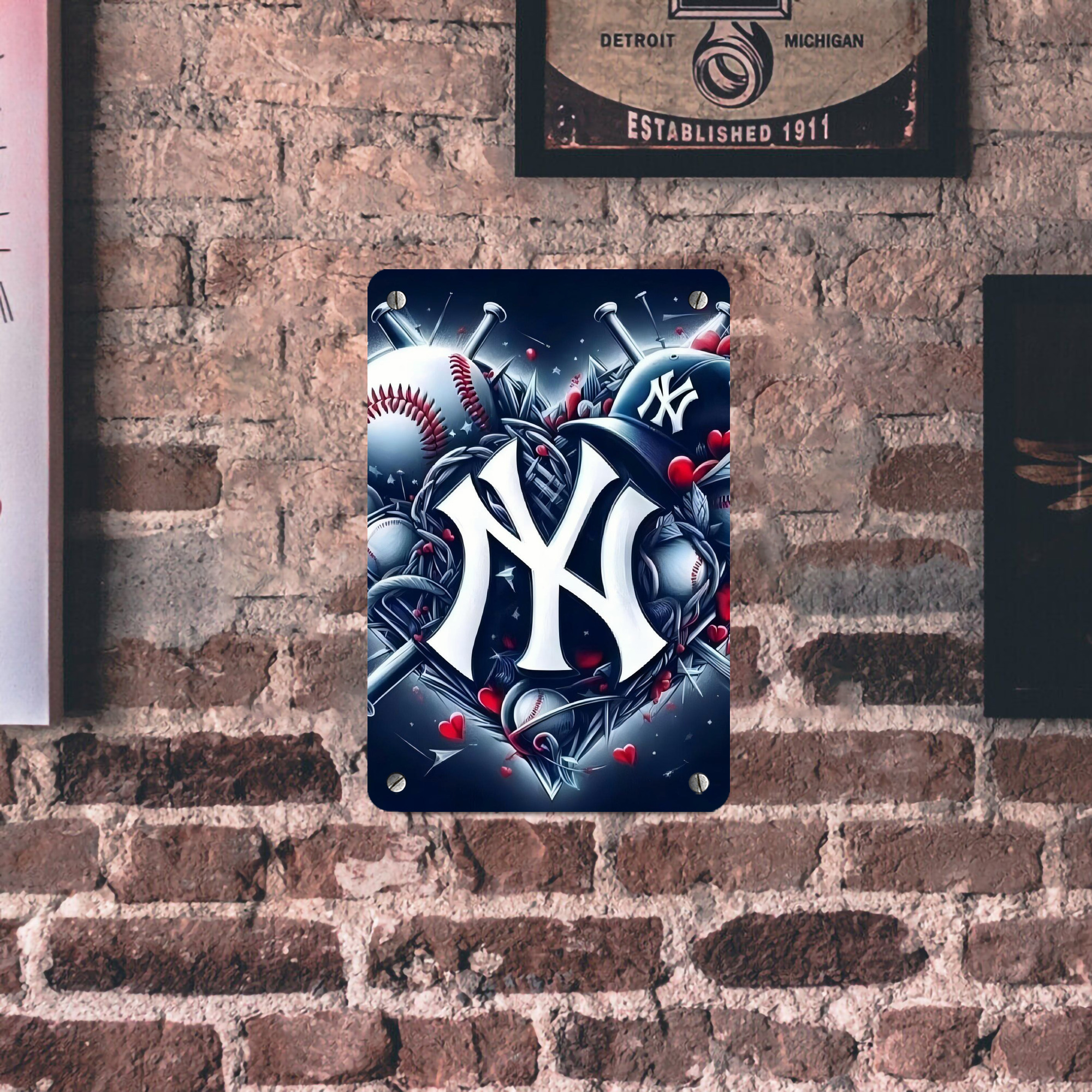 New York Yankees 251 Metal Tin Sign 8x12inch - High-Quality Full-Print Decorative Wall Art, Durable Rust-Resistant Metal Plaque For Living Room, Bedroom, Kitchen, Office, Bar Décor