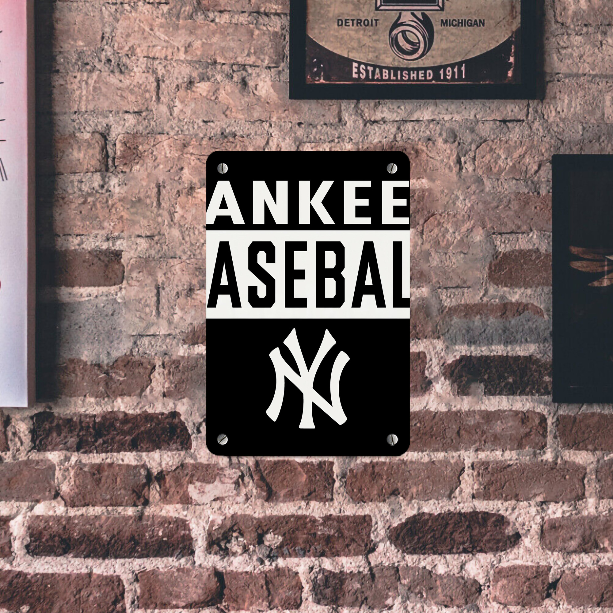 New York Yankees 266 Metal Tin Sign 8x12inch - High-Quality Full-Print Decorative Wall Art, Durable Rust-Resistant Metal Plaque For Living Room, Bedroom, Kitchen, Office, Bar Décor