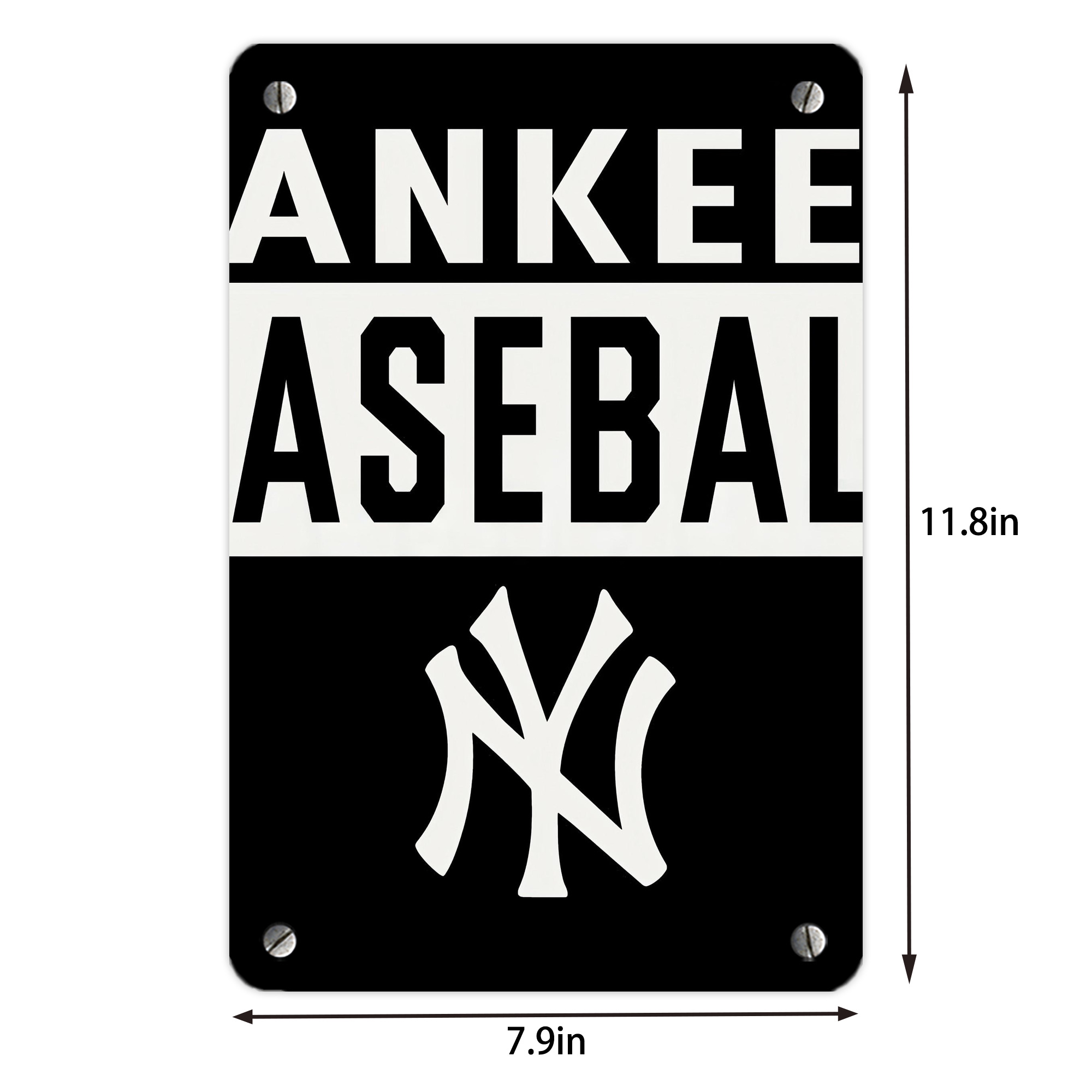 New York Yankees 266 Metal Tin Sign 8x12inch - High-Quality Full-Print Decorative Wall Art, Durable Rust-Resistant Metal Plaque For Living Room, Bedroom, Kitchen, Office, Bar Décor