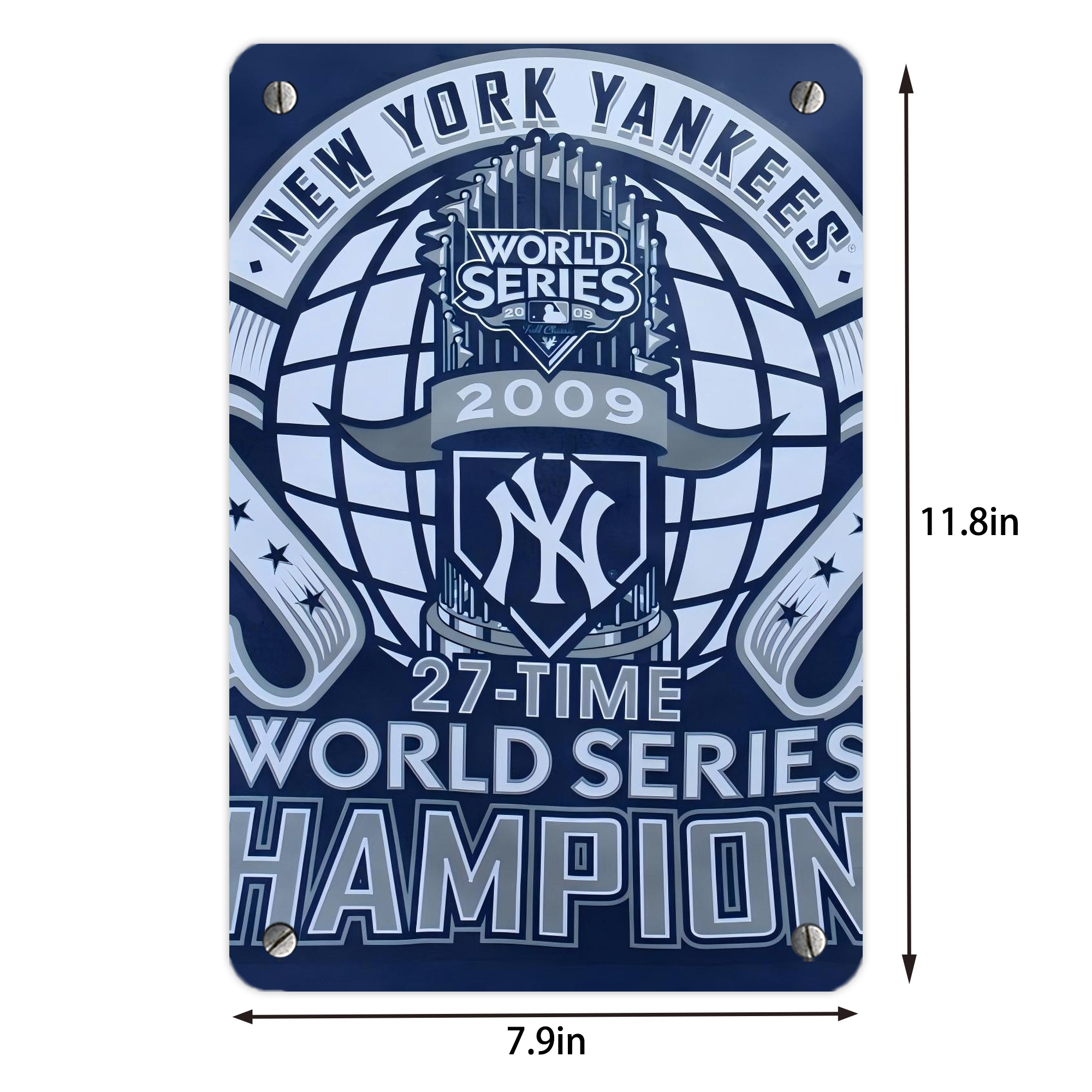 New York Yankees 270 Metal Tin Sign 8x12inch - High-Quality Full-Print Decorative Wall Art, Durable Rust-Resistant Metal Plaque For Living Room, Bedroom, Kitchen, Office, Bar Décor