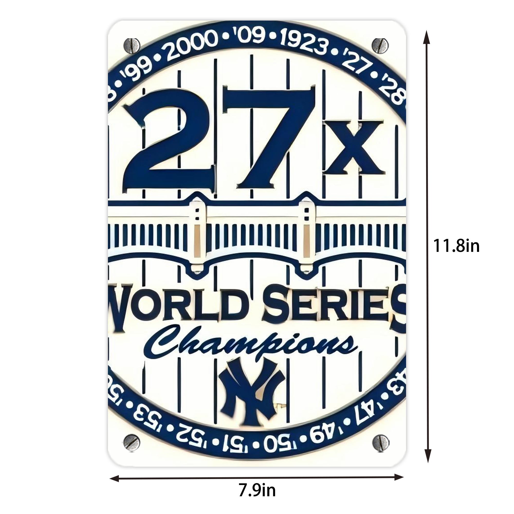 New York Yankees 263 Metal Tin Sign 8x12inch - High-Quality Full-Print Decorative Wall Art, Durable Rust-Resistant Metal Plaque For Living Room, Bedroom, Kitchen, Office, Bar Décor