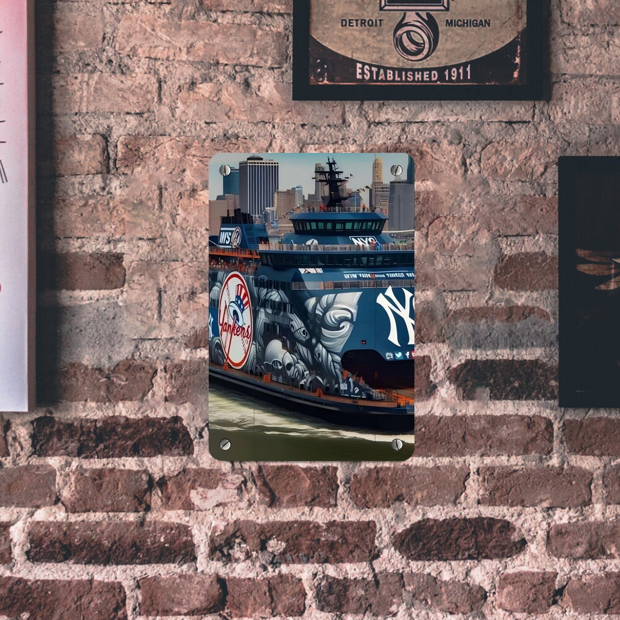 New York Yankees 299 Metal Tin Sign 8x12inch - High-Quality Full-Print Decorative Wall Art, Durable Rust-Resistant Metal Plaque For Living Room, Bedroom, Kitchen, Office, Bar Décor