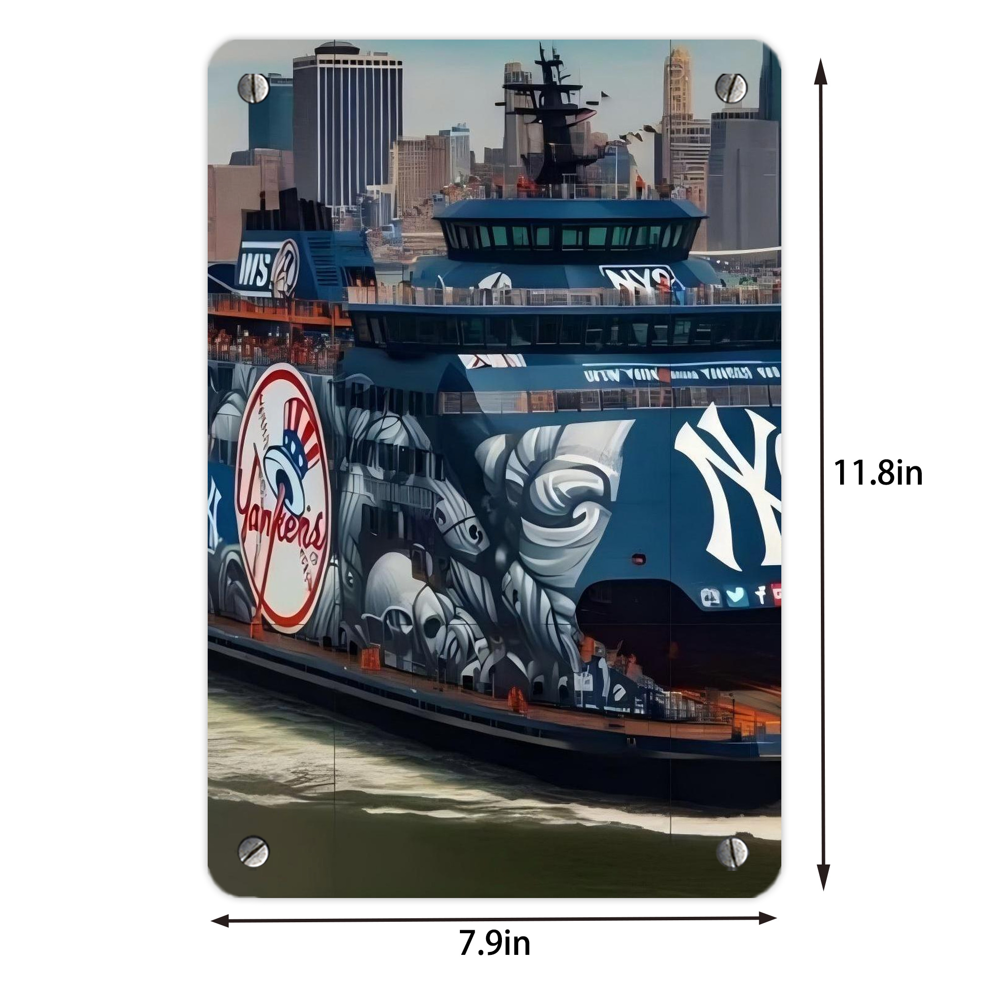 New York Yankees 299 Metal Tin Sign 8x12inch - High-Quality Full-Print Decorative Wall Art, Durable Rust-Resistant Metal Plaque For Living Room, Bedroom, Kitchen, Office, Bar Décor