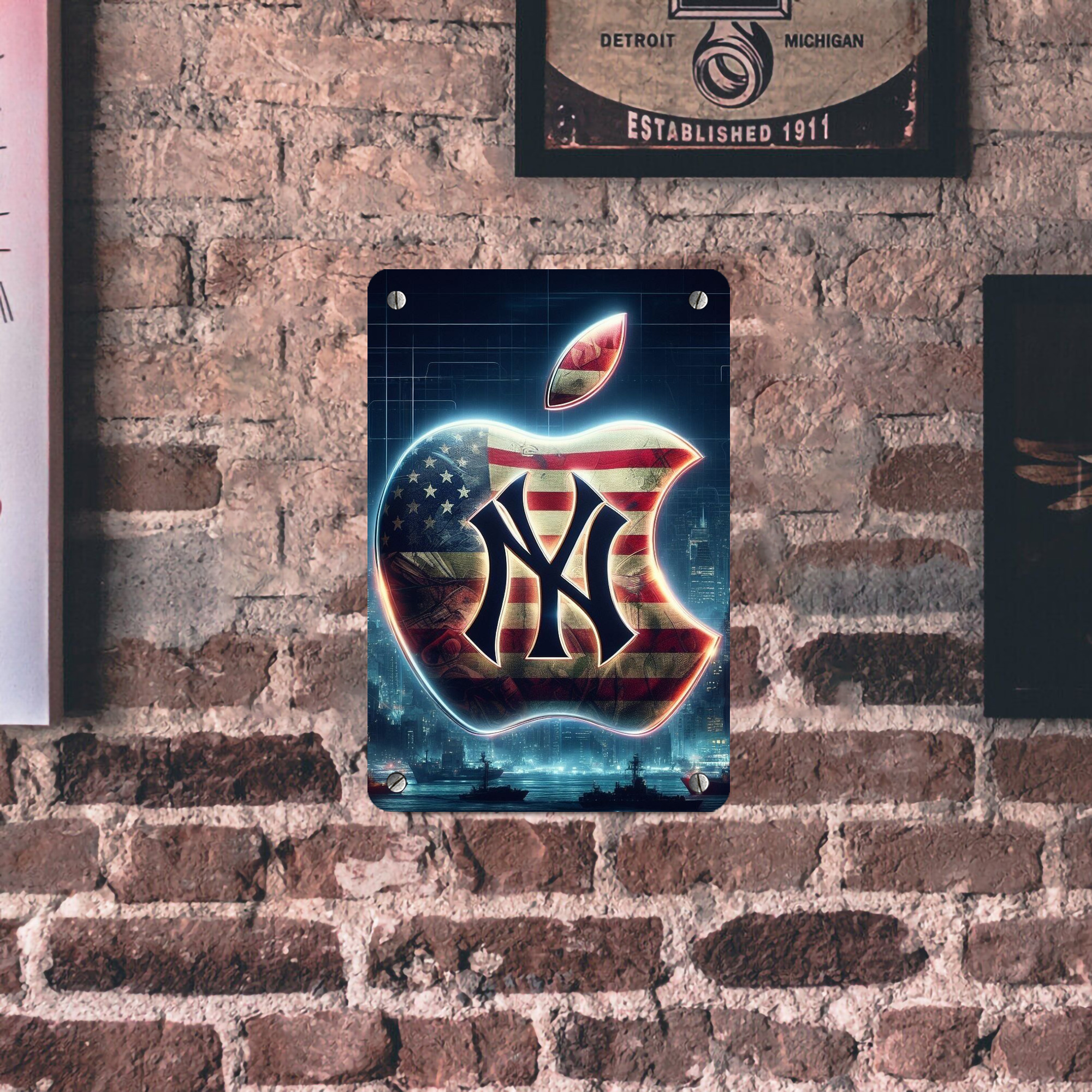 New York Yankees 347 Metal Tin Sign 8x12inch - High-Quality Full-Print Decorative Wall Art, Durable Rust-Resistant Metal Plaque For Living Room, Bedroom, Kitchen, Office, Bar Décor