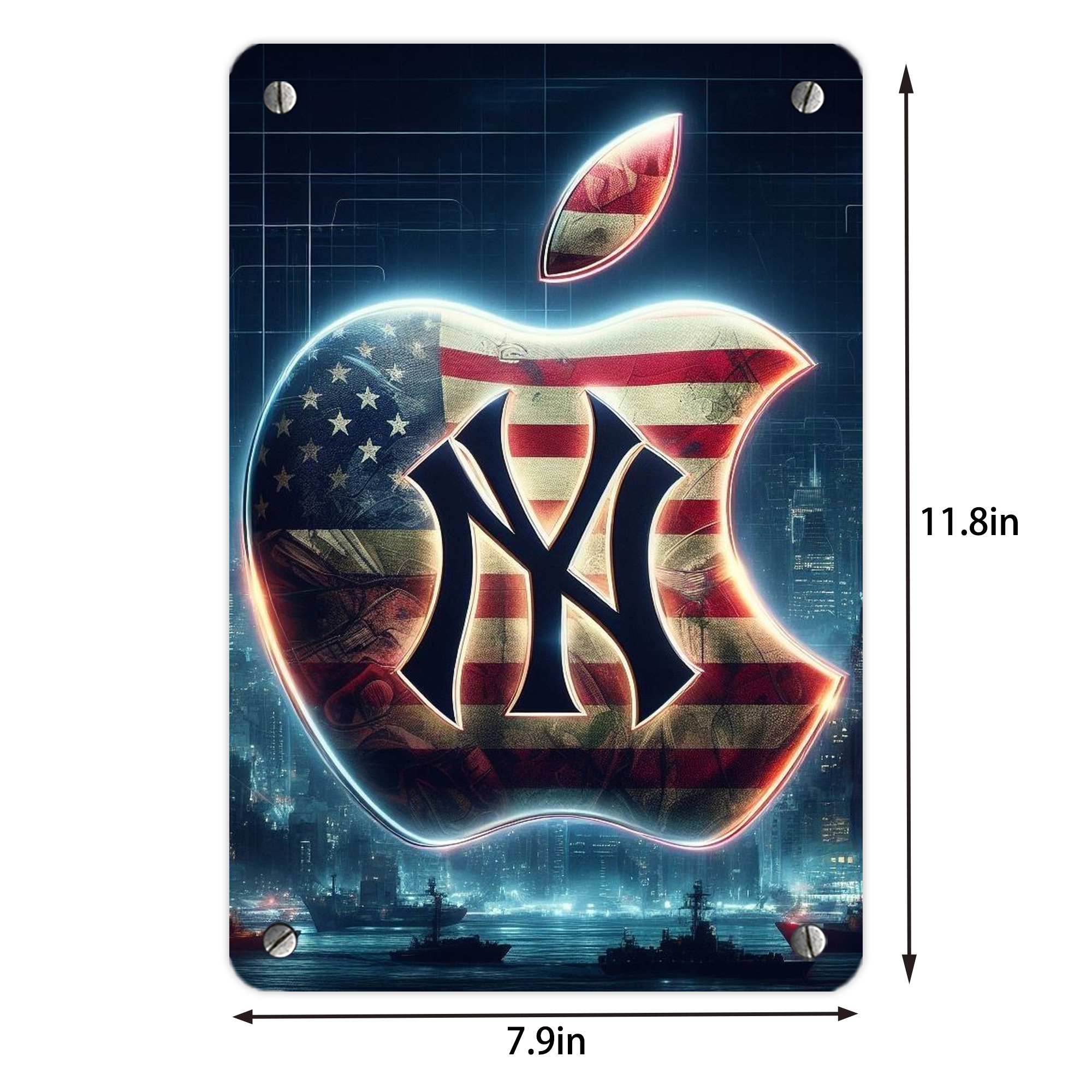 New York Yankees 347 Metal Tin Sign 8x12inch - High-Quality Full-Print Decorative Wall Art, Durable Rust-Resistant Metal Plaque For Living Room, Bedroom, Kitchen, Office, Bar Décor