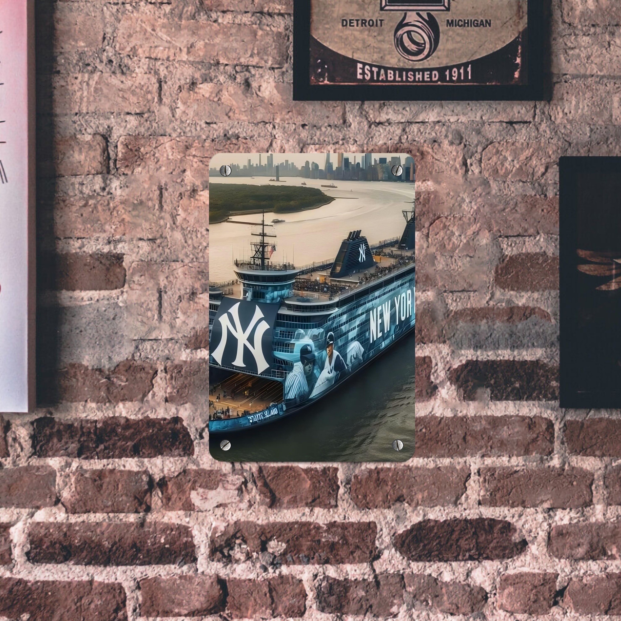 New York Yankees 306 Metal Tin Sign 8x12inch - High-Quality Full-Print Decorative Wall Art, Durable Rust-Resistant Metal Plaque For Living Room, Bedroom, Kitchen, Office, Bar Décor