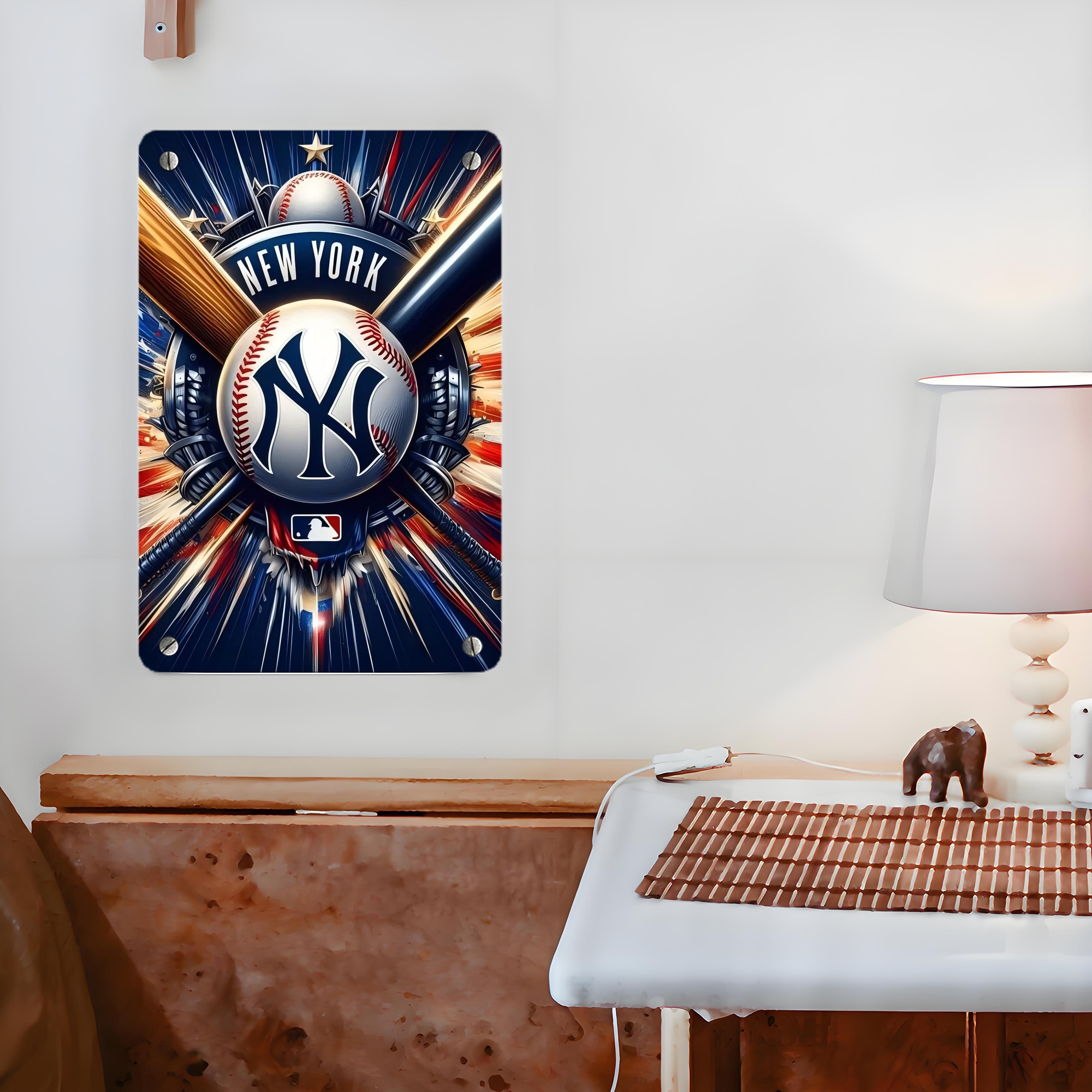 New York Yankees 268 Metal Tin Sign 8x12inch - High-Quality Full-Print Decorative Wall Art, Durable Rust-Resistant Metal Plaque For Living Room, Bedroom, Kitchen, Office, Bar Décor
