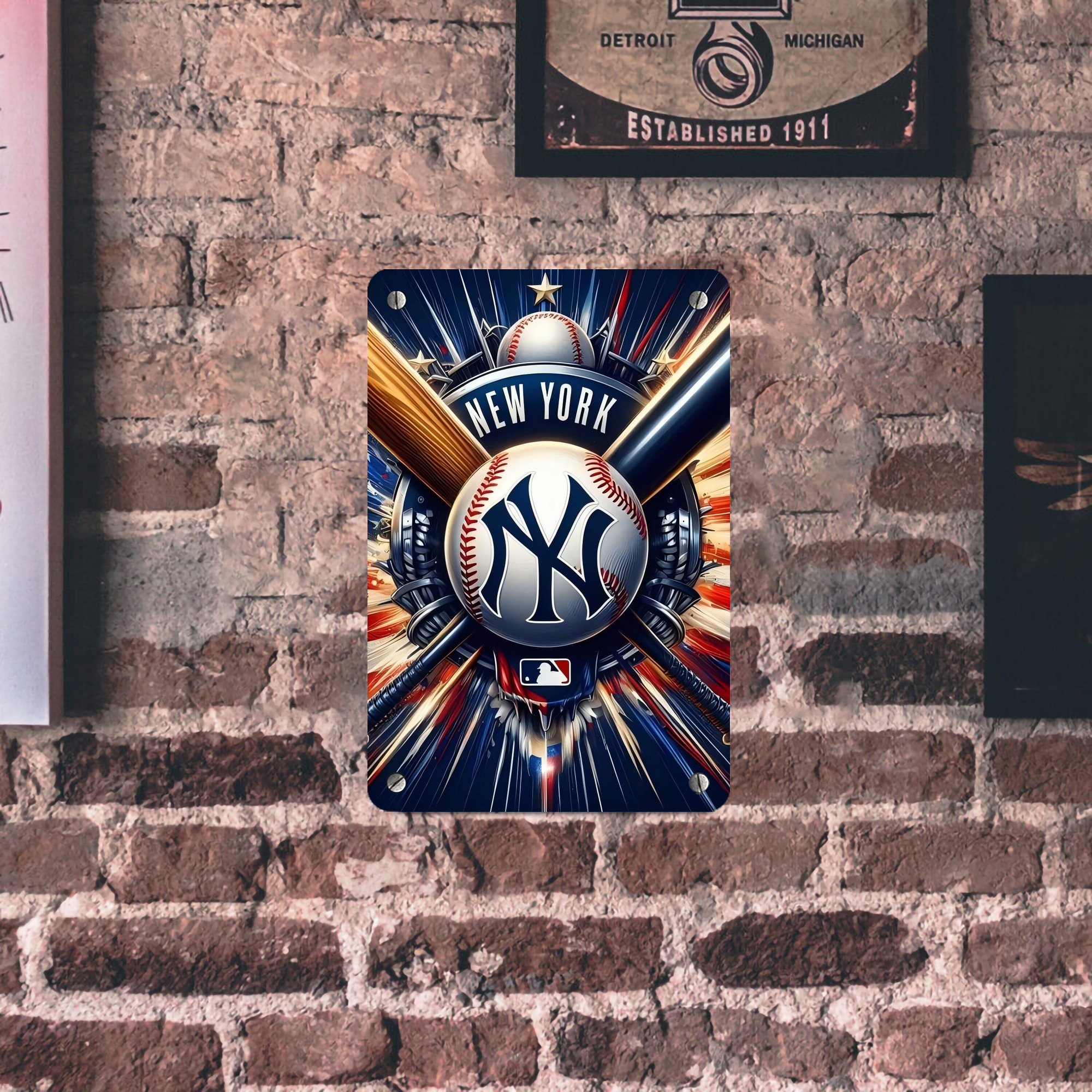 New York Yankees 268 Metal Tin Sign 8x12inch - High-Quality Full-Print Decorative Wall Art, Durable Rust-Resistant Metal Plaque For Living Room, Bedroom, Kitchen, Office, Bar Décor