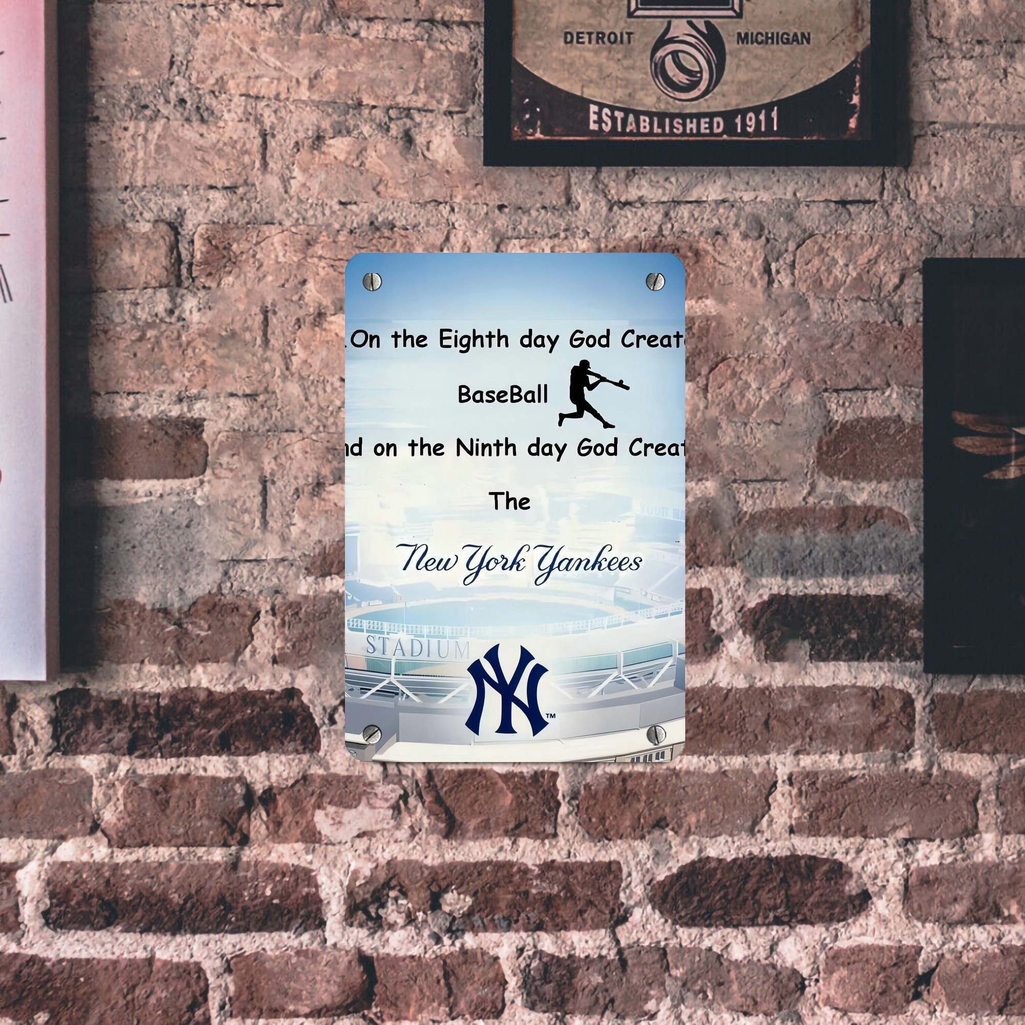 New York Yankees 314 Metal Tin Sign 8x12inch - High-Quality Full-Print Decorative Wall Art, Durable Rust-Resistant Metal Plaque For Living Room, Bedroom, Kitchen, Office, Bar Décor