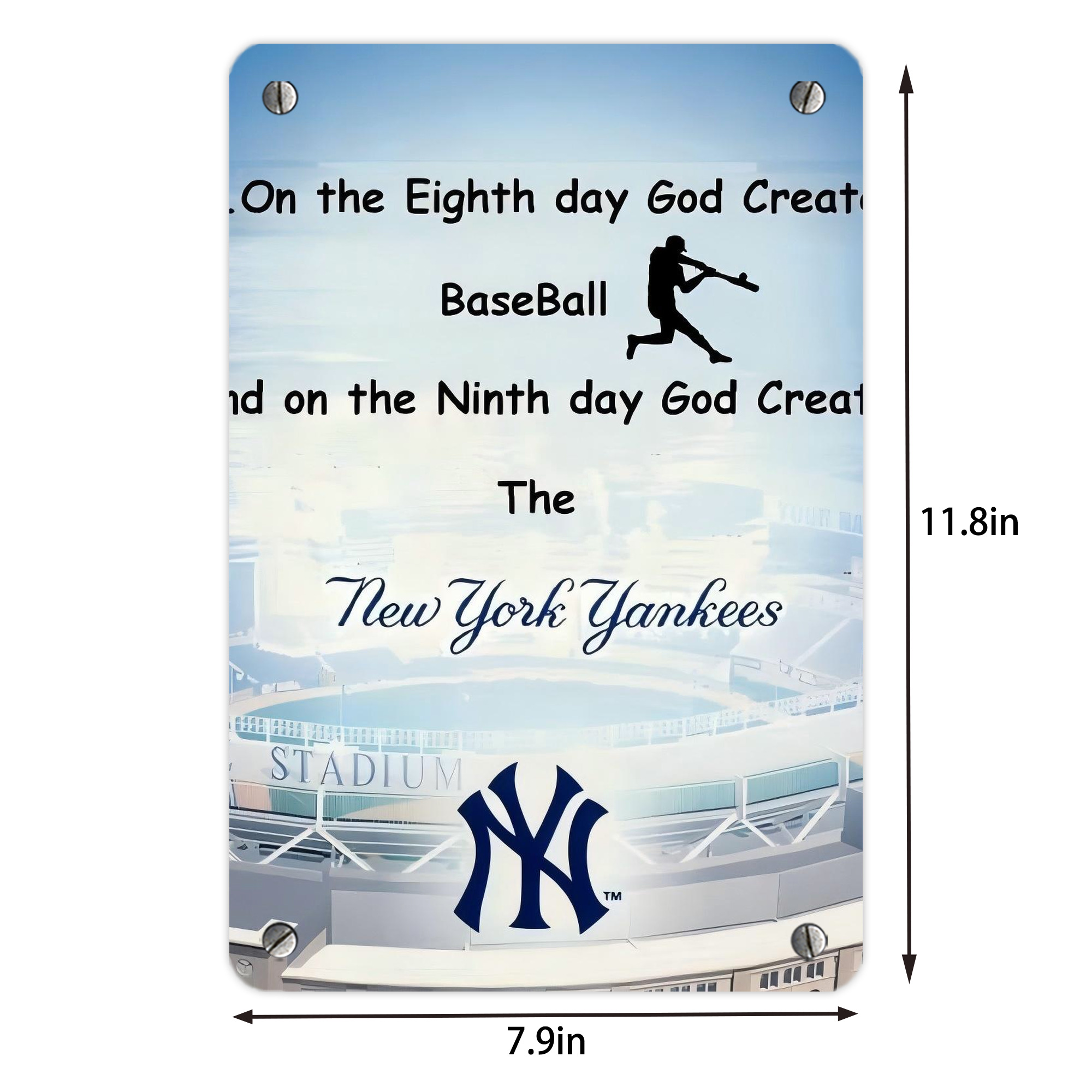 New York Yankees 314 Metal Tin Sign 8x12inch - High-Quality Full-Print Decorative Wall Art, Durable Rust-Resistant Metal Plaque For Living Room, Bedroom, Kitchen, Office, Bar Décor
