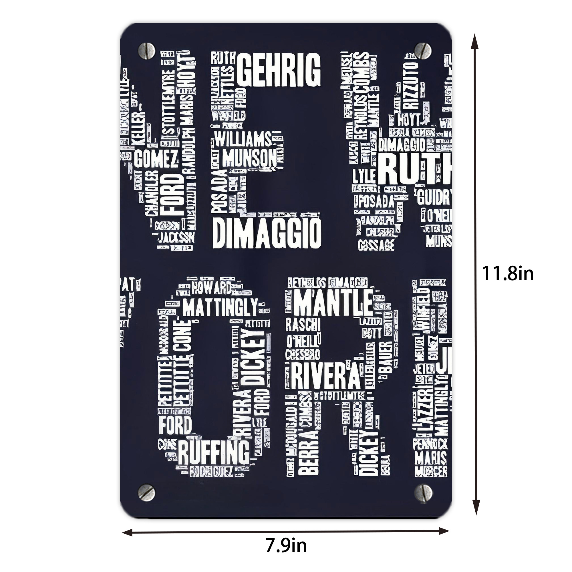 New York Yankees 303 Metal Tin Sign 8x12inch - High-Quality Full-Print Decorative Wall Art, Durable Rust-Resistant Metal Plaque For Living Room, Bedroom, Kitchen, Office, Bar Décor