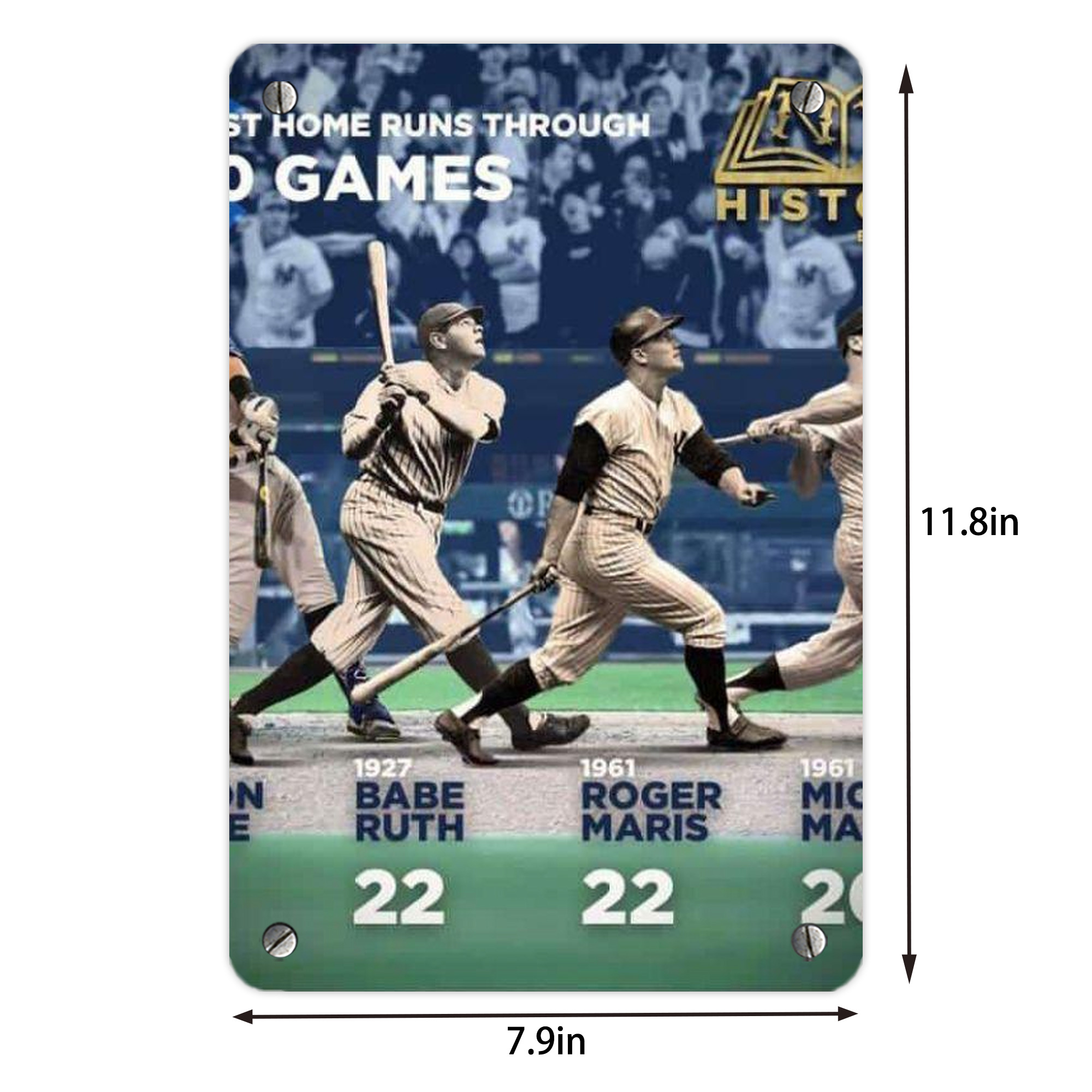 New York Yankees 315 Metal Tin Sign 8x12inch - High-Quality Full-Print Decorative Wall Art, Durable Rust-Resistant Metal Plaque For Living Room, Bedroom, Kitchen, Office, Bar Décor