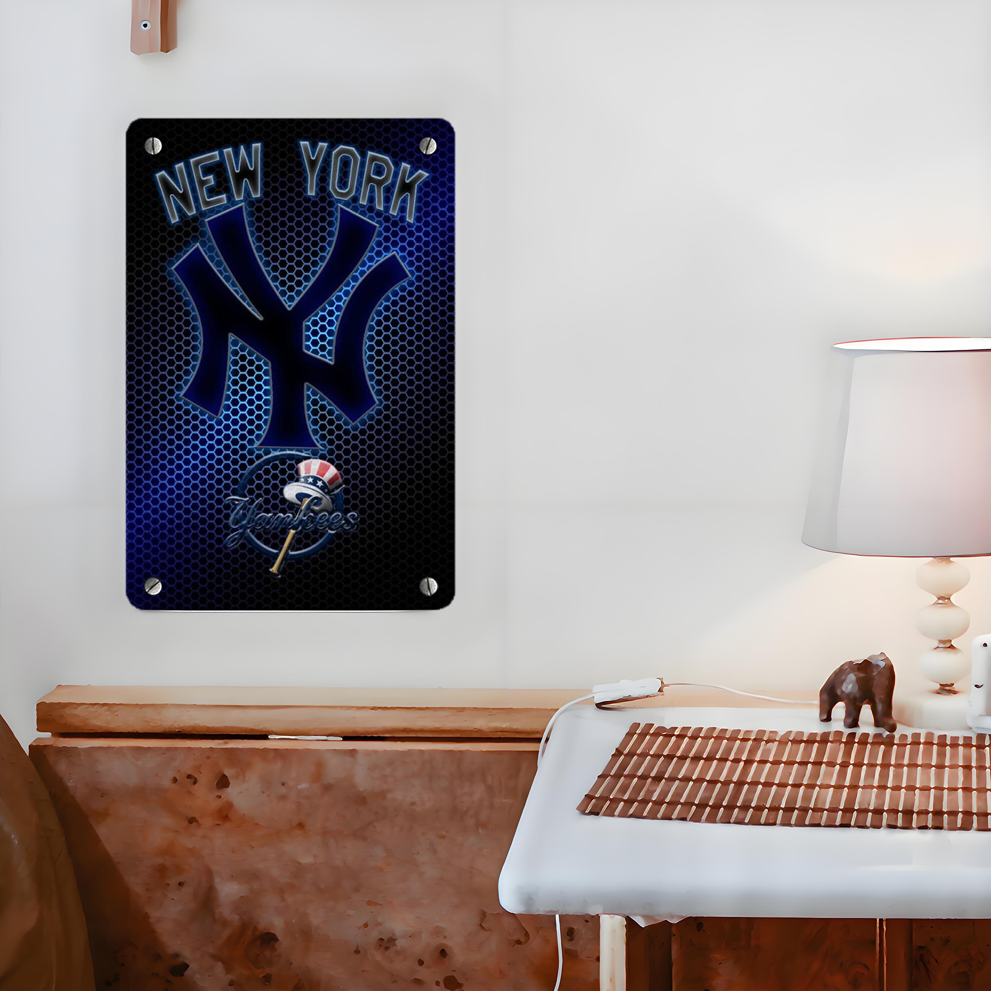 New York Yankees 334 Metal Tin Sign 8x12inch - High-Quality Full-Print Decorative Wall Art, Durable Rust-Resistant Metal Plaque For Living Room, Bedroom, Kitchen, Office, Bar Décor