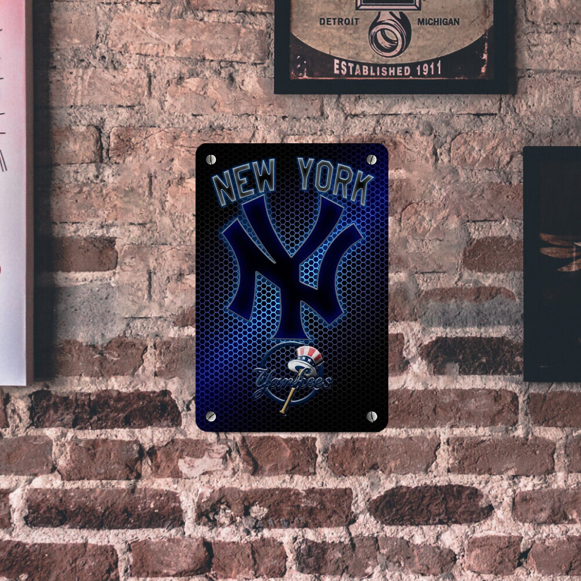 New York Yankees 334 Metal Tin Sign 8x12inch - High-Quality Full-Print Decorative Wall Art, Durable Rust-Resistant Metal Plaque For Living Room, Bedroom, Kitchen, Office, Bar Décor