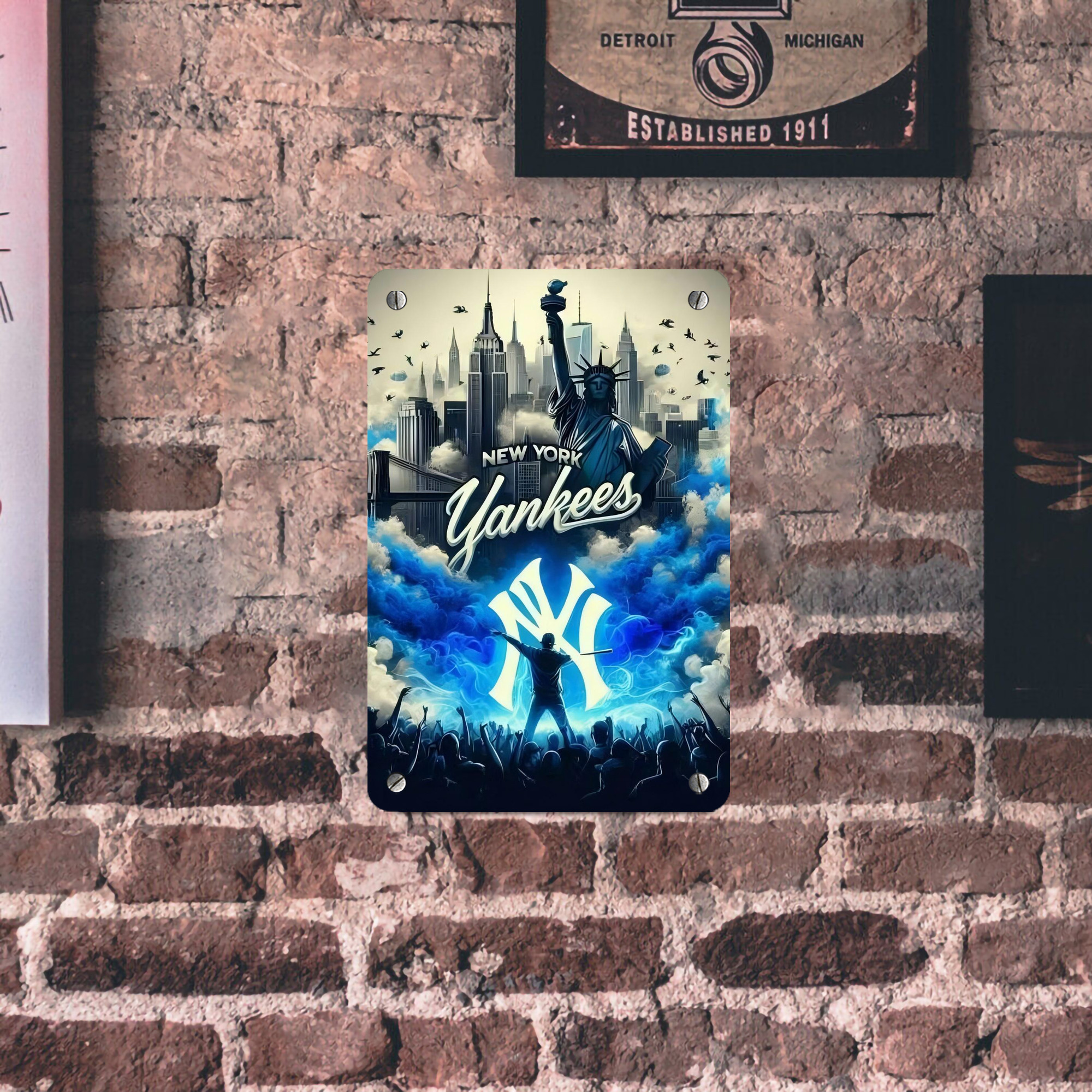 New York Yankees 308 Metal Tin Sign 8x12inch - High-Quality Full-Print Decorative Wall Art, Durable Rust-Resistant Metal Plaque For Living Room, Bedroom, Kitchen, Office, Bar Décor