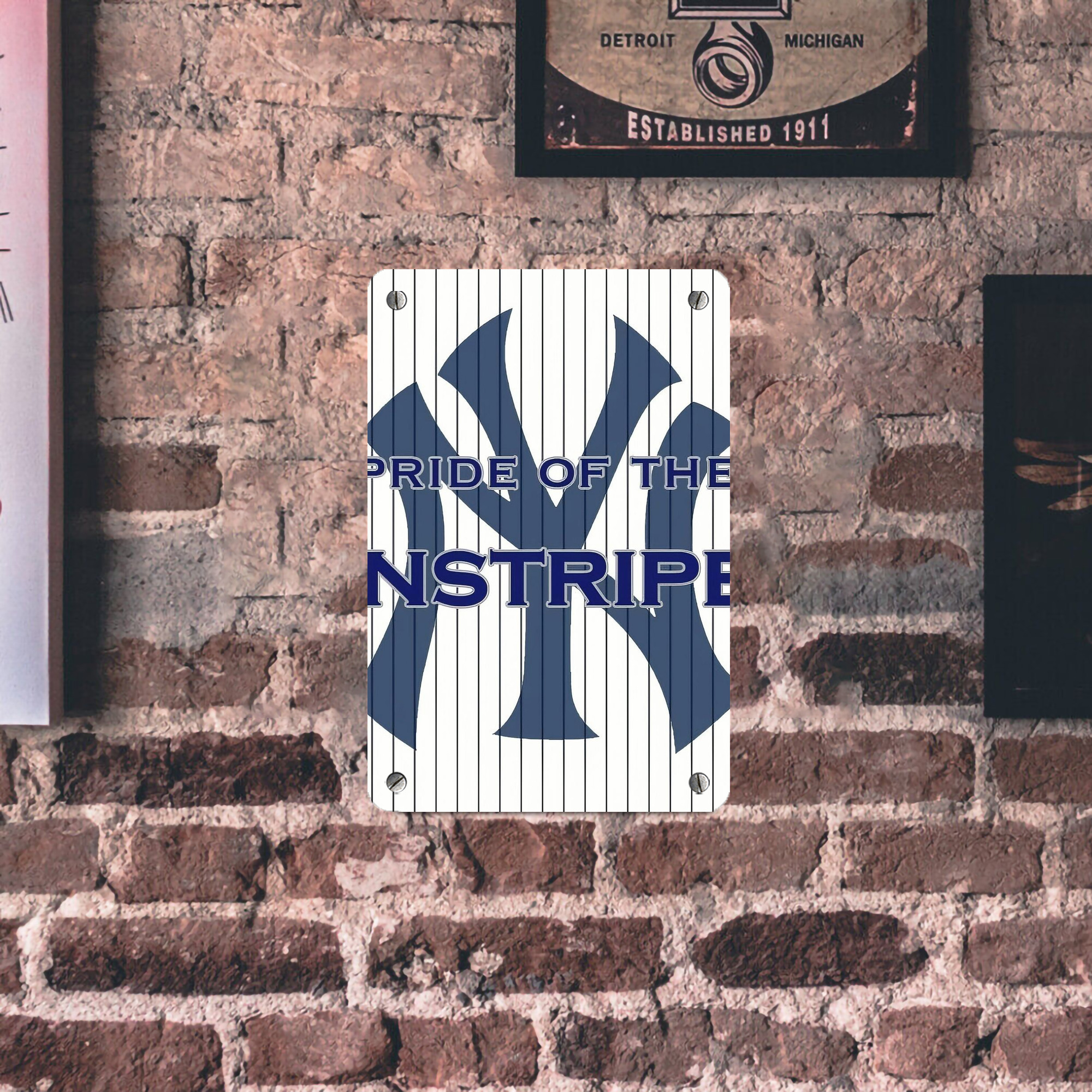 New York Yankees 337 Metal Tin Sign 8x12inch - High-Quality Full-Print Decorative Wall Art, Durable Rust-Resistant Metal Plaque For Living Room, Bedroom, Kitchen, Office, Bar Décor