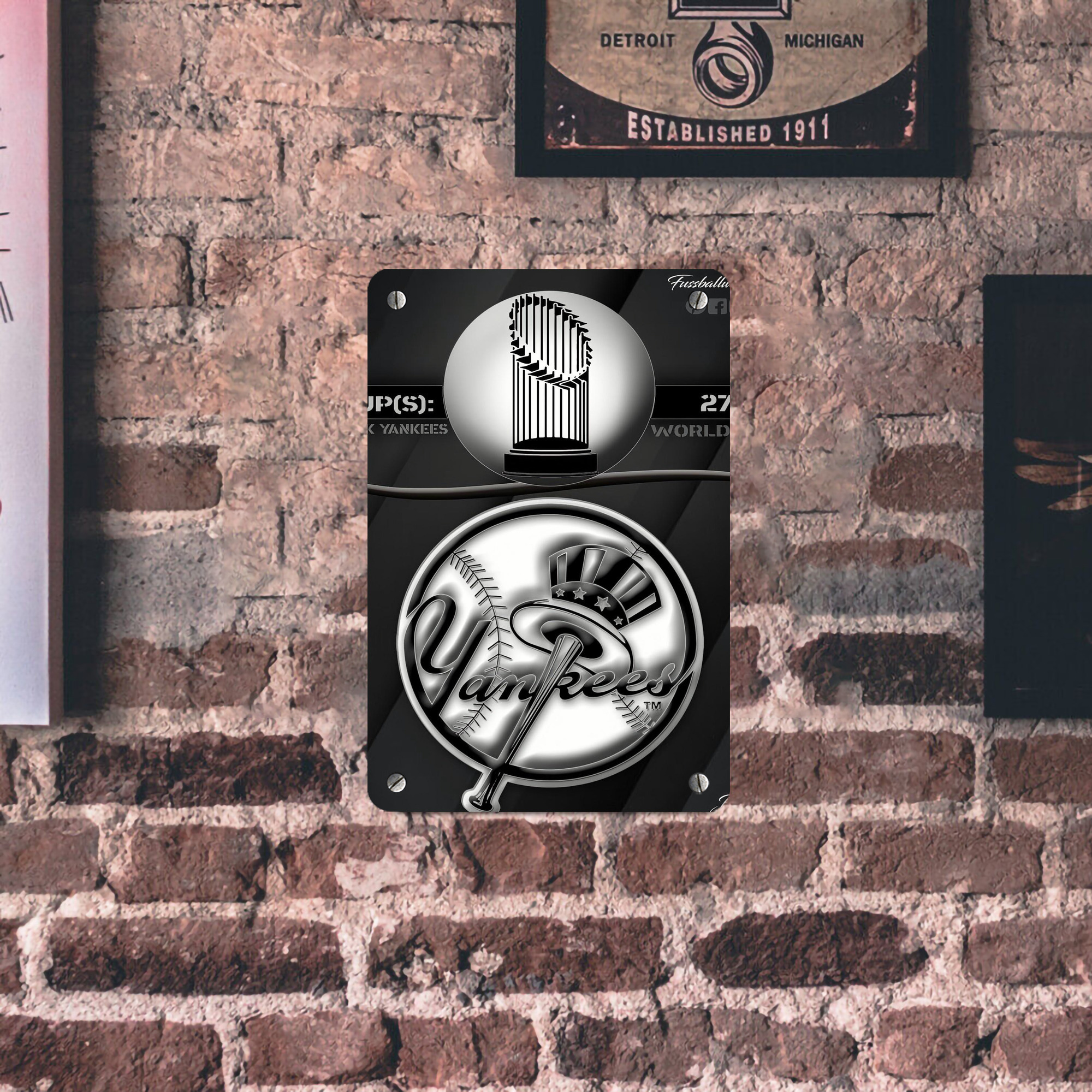 New York Yankees 325 Metal Tin Sign 8x12inch - High-Quality Full-Print Decorative Wall Art, Durable Rust-Resistant Metal Plaque For Living Room, Bedroom, Kitchen, Office, Bar Décor