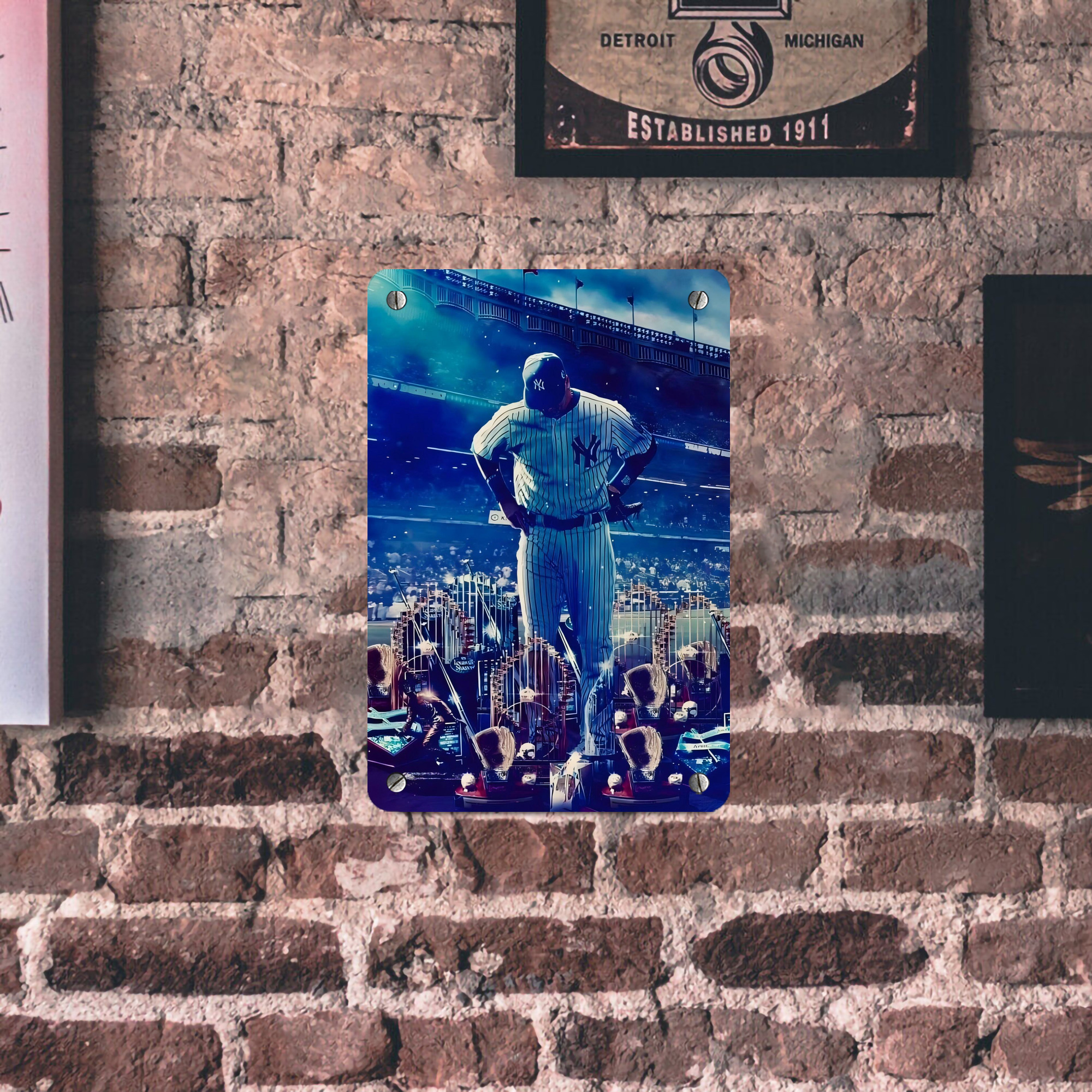 New York Yankees 345 Metal Tin Sign 8x12inch - High-Quality Full-Print Decorative Wall Art, Durable Rust-Resistant Metal Plaque For Living Room, Bedroom, Kitchen, Office, Bar Décor