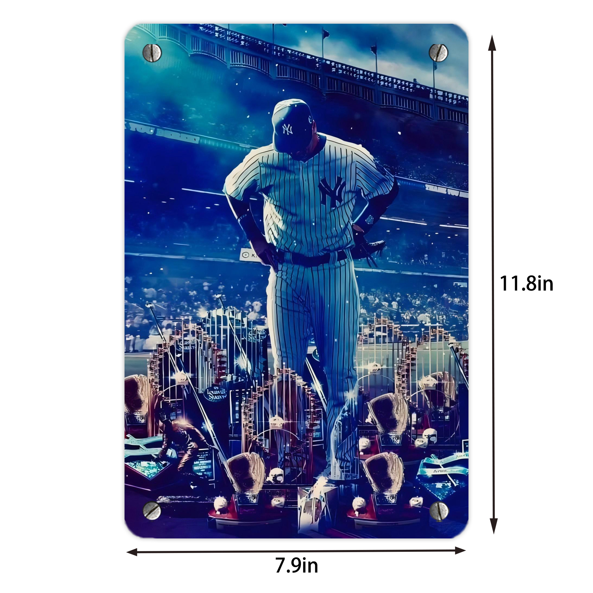 New York Yankees 345 Metal Tin Sign 8x12inch - High-Quality Full-Print Decorative Wall Art, Durable Rust-Resistant Metal Plaque For Living Room, Bedroom, Kitchen, Office, Bar Décor