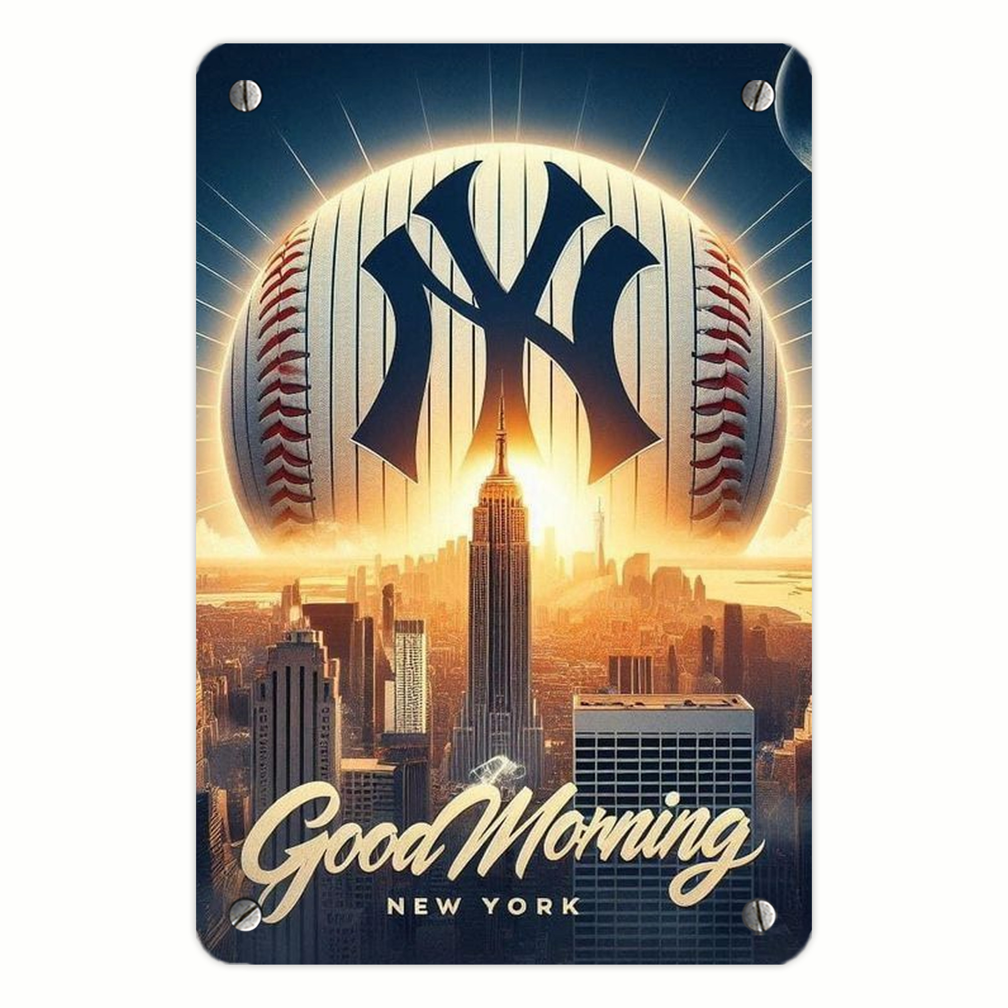 New York Yankees 111 Metal Tin Sign 8x12inch - High-Quality Full-Print Decorative Wall Art, Durable Rust-Resistant Metal Plaque For Living Room, Bedroom, Kitchen, Office, Bar Décor