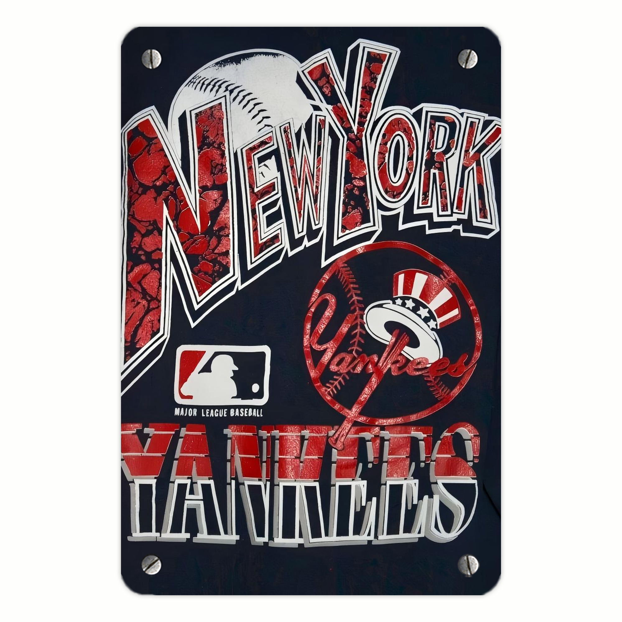 New York Yankees 125 Metal Tin Sign 8x12inch - High-Quality Full-Print Decorative Wall Art, Durable Rust-Resistant Metal Plaque For Living Room, Bedroom, Kitchen, Office, Bar Décor