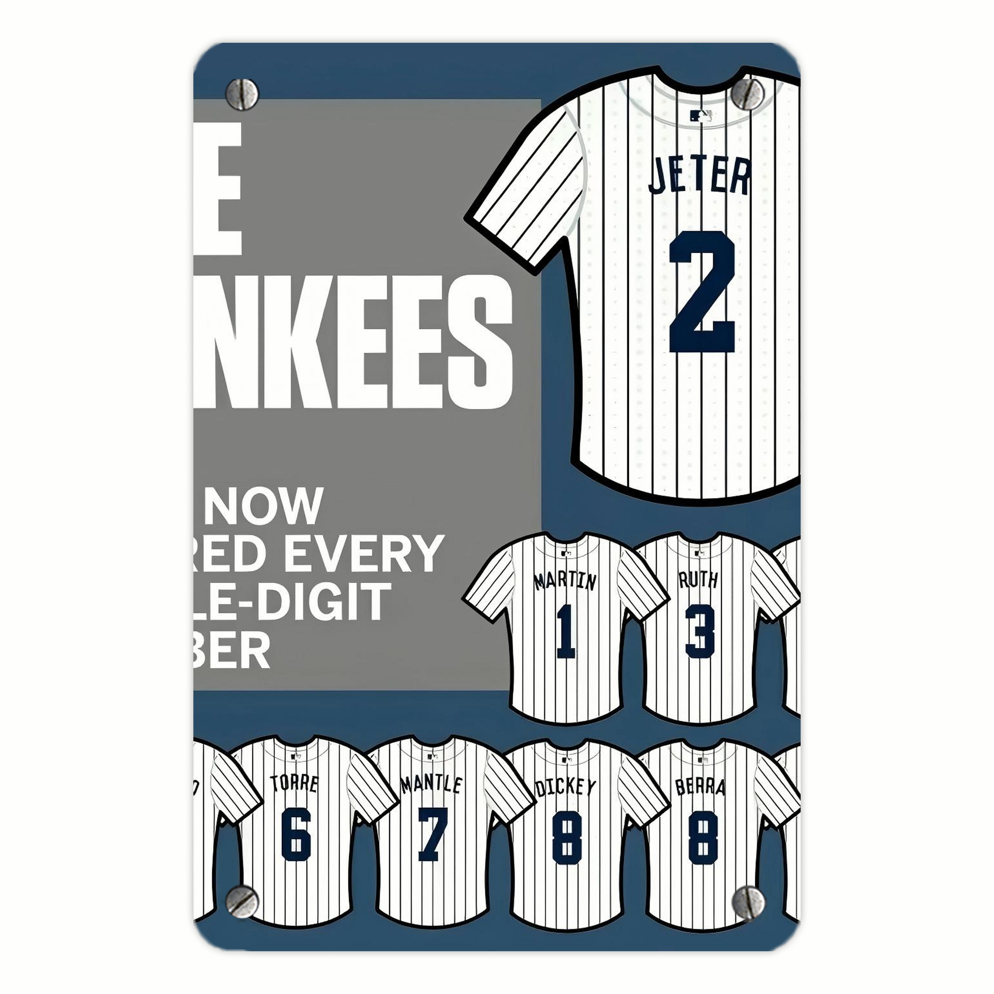 New York Yankees 235 Metal Tin Sign 8x12inch - High-Quality Full-Print Decorative Wall Art, Durable Rust-Resistant Metal Plaque For Living Room, Bedroom, Kitchen, Office, Bar Décor