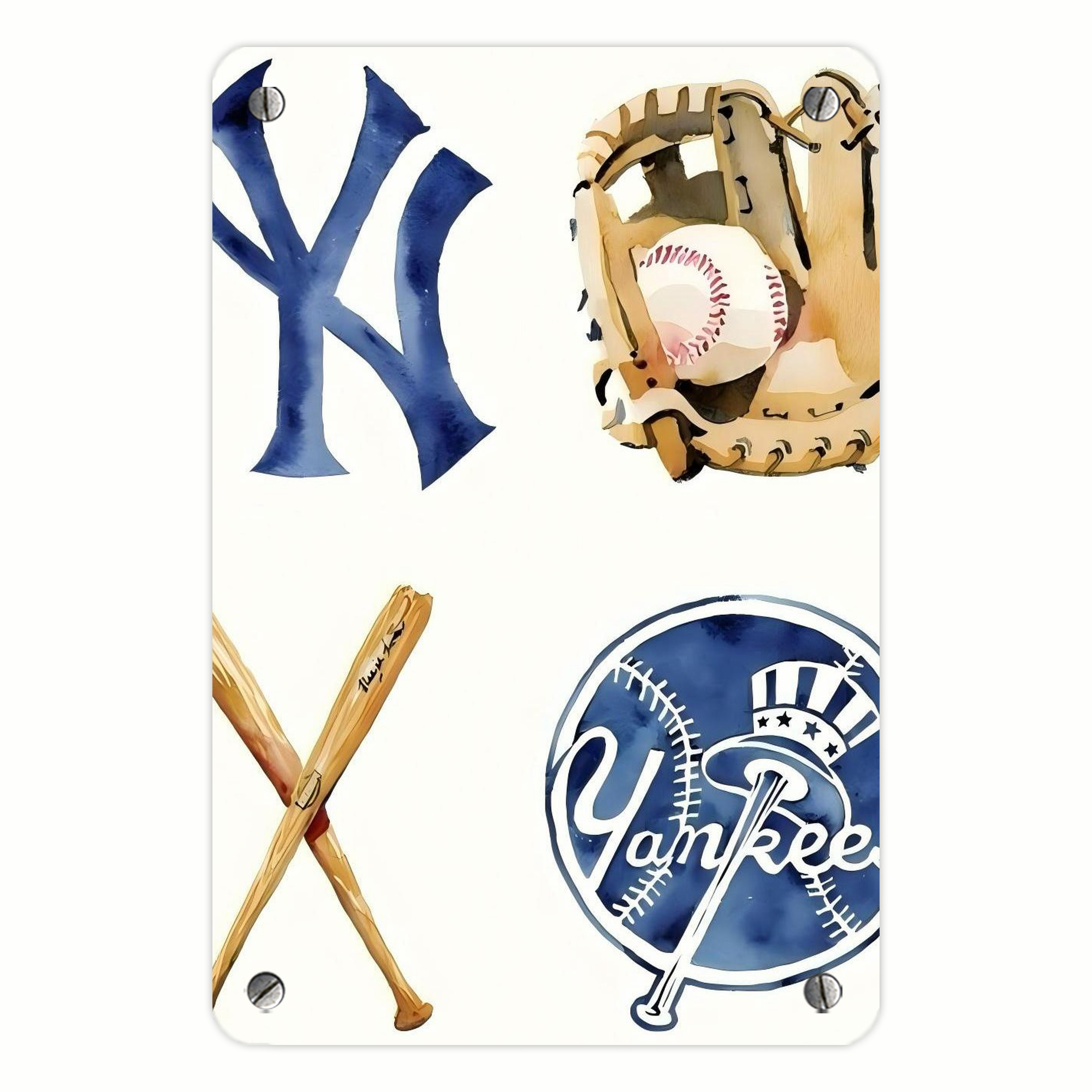 New York Yankees 119 Metal Tin Sign 8x12inch - High-Quality Full-Print Decorative Wall Art, Durable Rust-Resistant Metal Plaque For Living Room, Bedroom, Kitchen, Office, Bar Décor