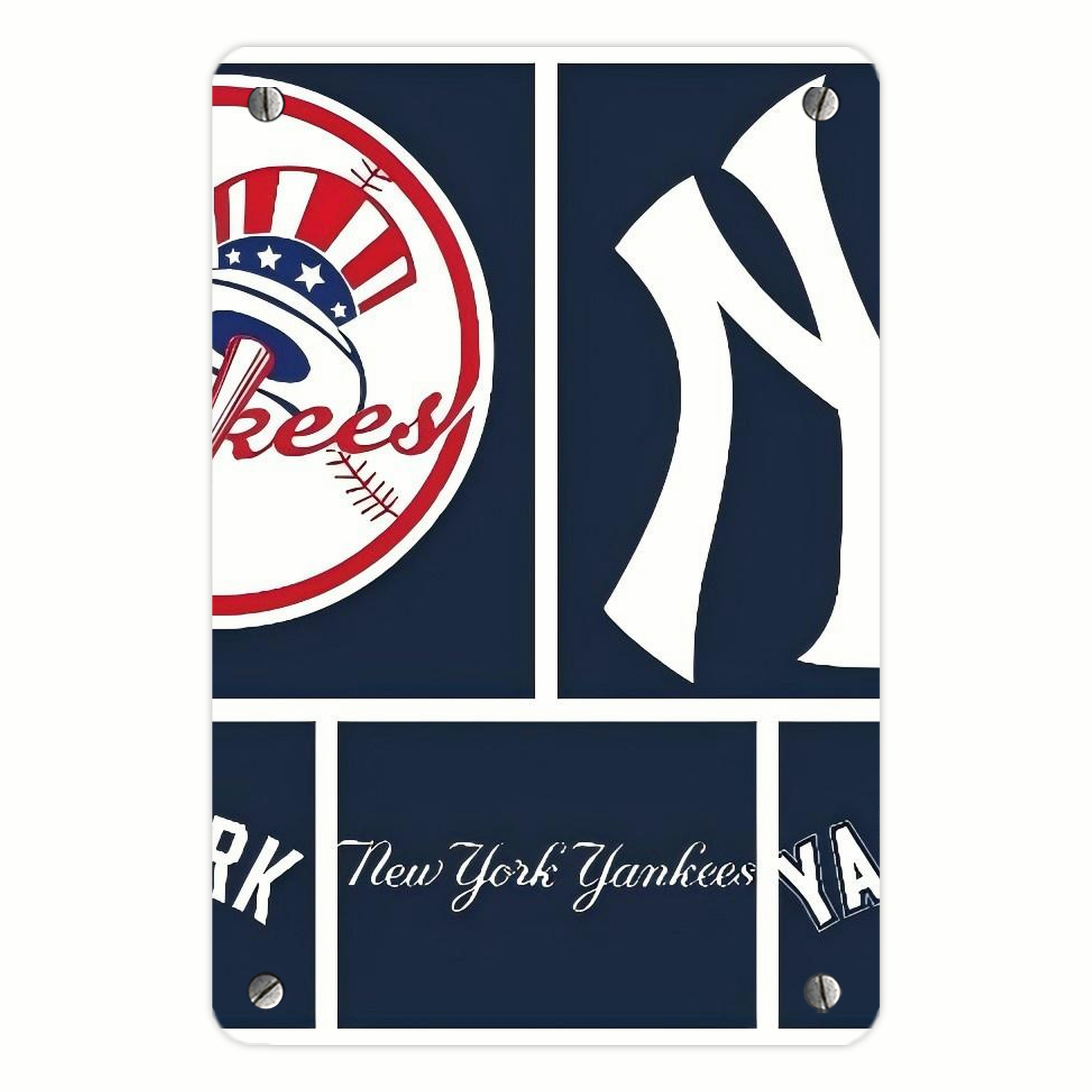 New York Yankees 247 Metal Tin Sign 8x12inch - High-Quality Full-Print Decorative Wall Art, Durable Rust-Resistant Metal Plaque For Living Room, Bedroom, Kitchen, Office, Bar Décor