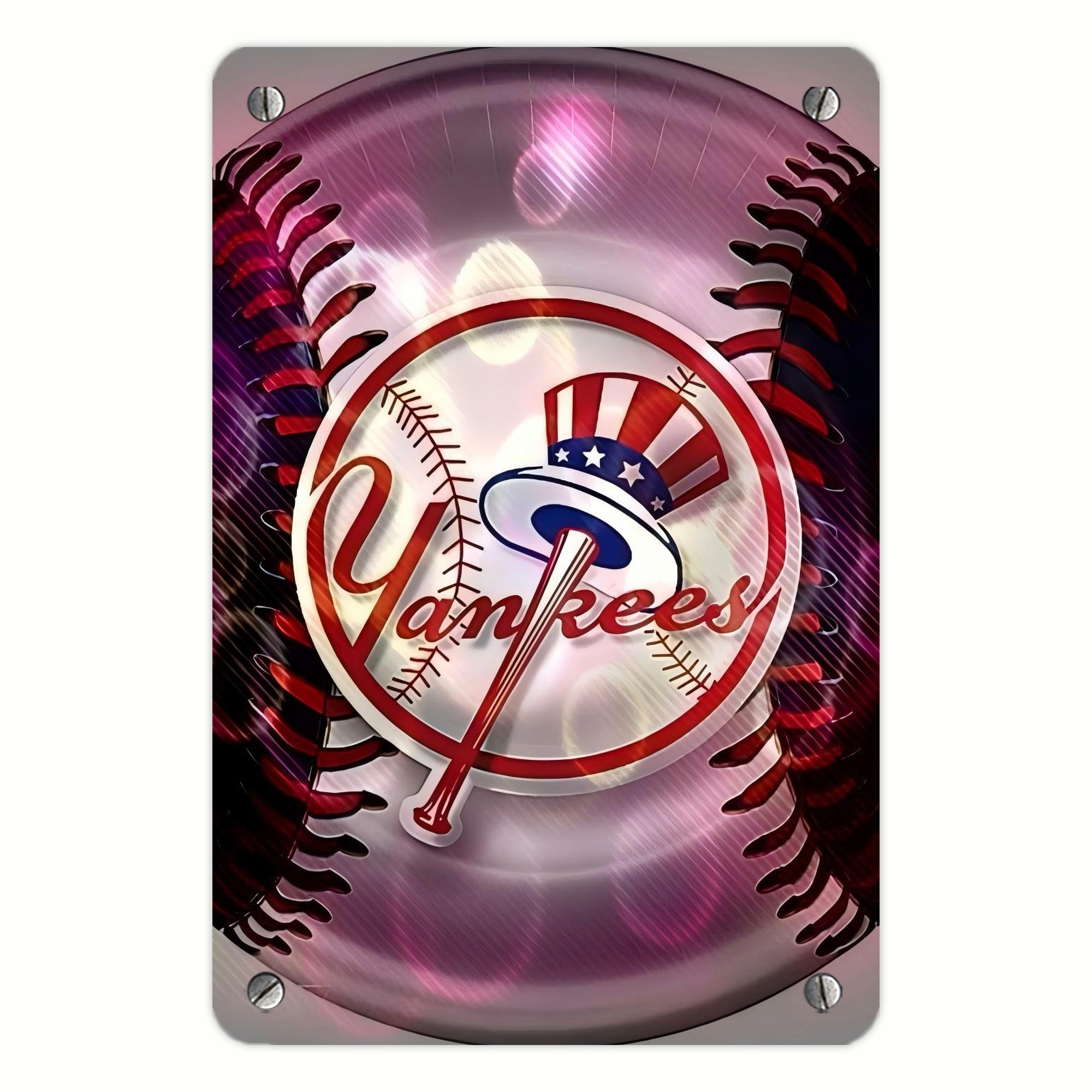 New York Yankees 244 Metal Tin Sign 8x12inch - High-Quality Full-Print Decorative Wall Art, Durable Rust-Resistant Metal Plaque For Living Room, Bedroom, Kitchen, Office, Bar Décor