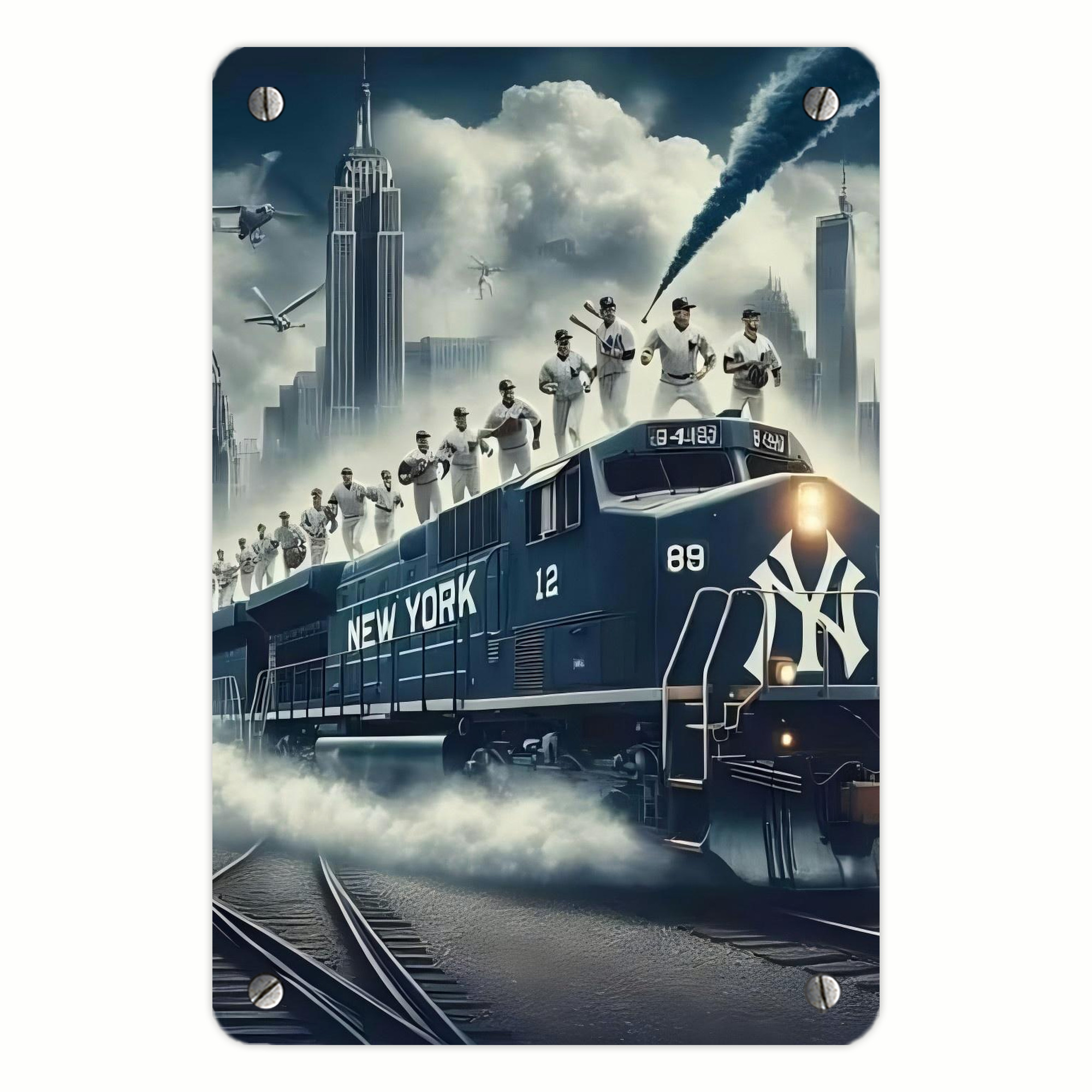 New York Yankees 265 Metal Tin Sign 8x12inch - High-Quality Full-Print Decorative Wall Art, Durable Rust-Resistant Metal Plaque For Living Room, Bedroom, Kitchen, Office, Bar Décor