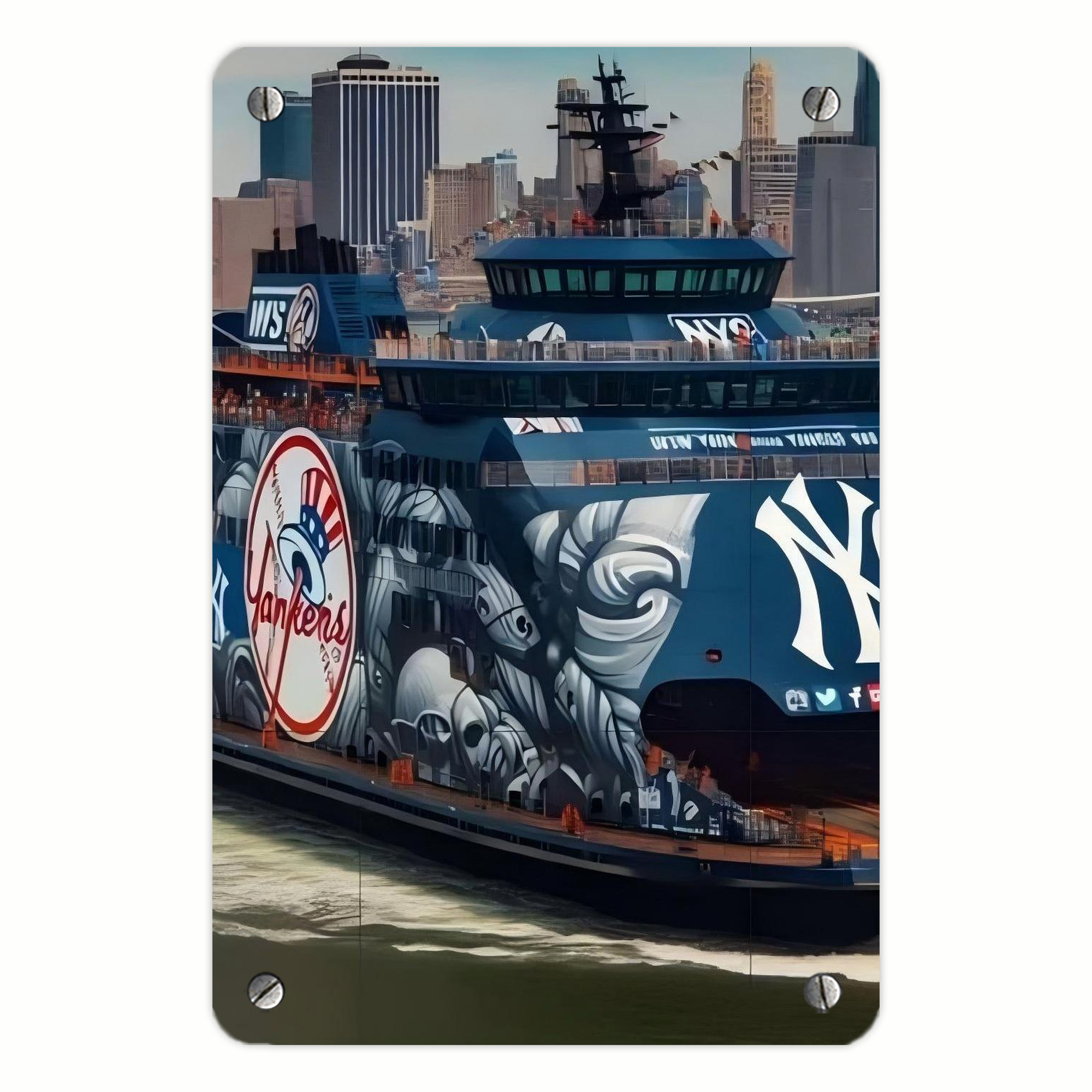 New York Yankees 299 Metal Tin Sign 8x12inch - High-Quality Full-Print Decorative Wall Art, Durable Rust-Resistant Metal Plaque For Living Room, Bedroom, Kitchen, Office, Bar Décor