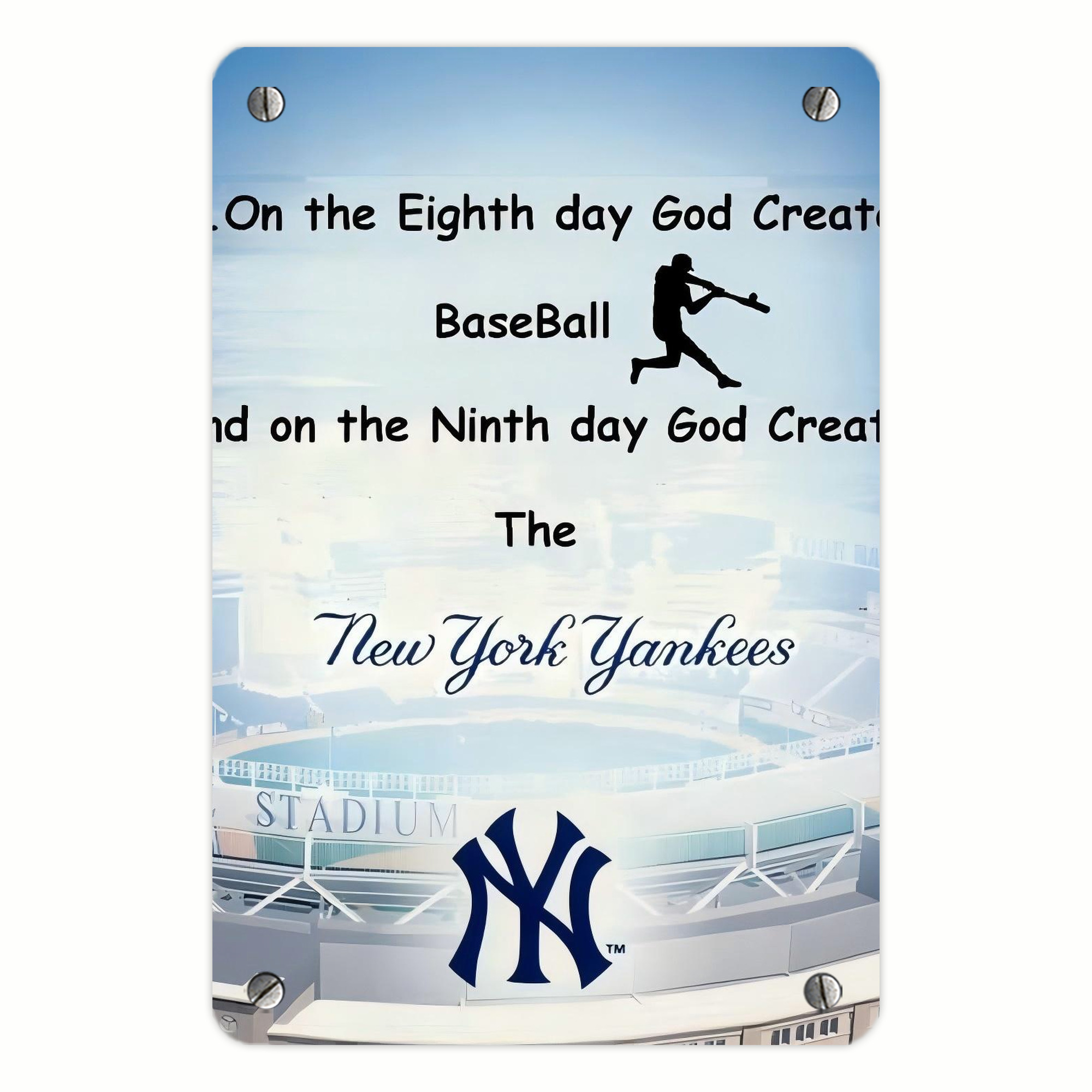 New York Yankees 314 Metal Tin Sign 8x12inch - High-Quality Full-Print Decorative Wall Art, Durable Rust-Resistant Metal Plaque For Living Room, Bedroom, Kitchen, Office, Bar Décor