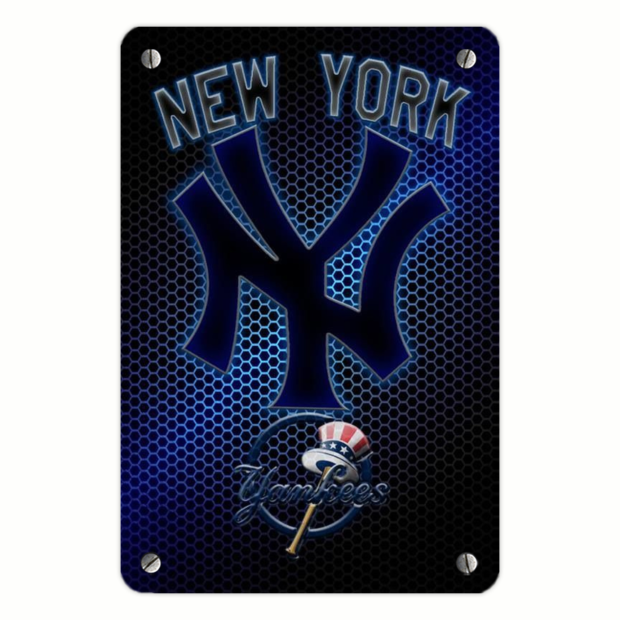 New York Yankees 334 Metal Tin Sign 8x12inch - High-Quality Full-Print Decorative Wall Art, Durable Rust-Resistant Metal Plaque For Living Room, Bedroom, Kitchen, Office, Bar Décor