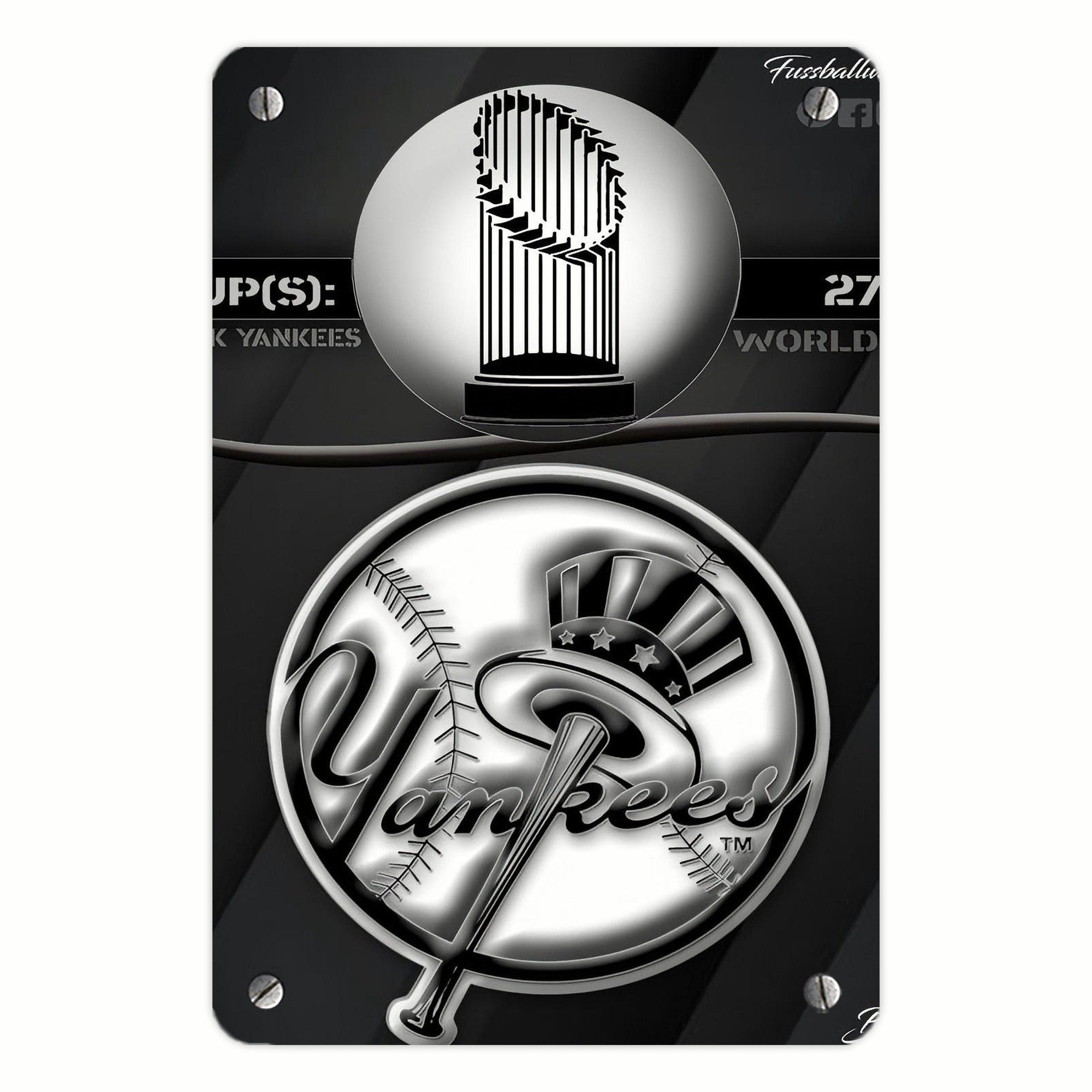 New York Yankees 325 Metal Tin Sign 8x12inch - High-Quality Full-Print Decorative Wall Art, Durable Rust-Resistant Metal Plaque For Living Room, Bedroom, Kitchen, Office, Bar Décor