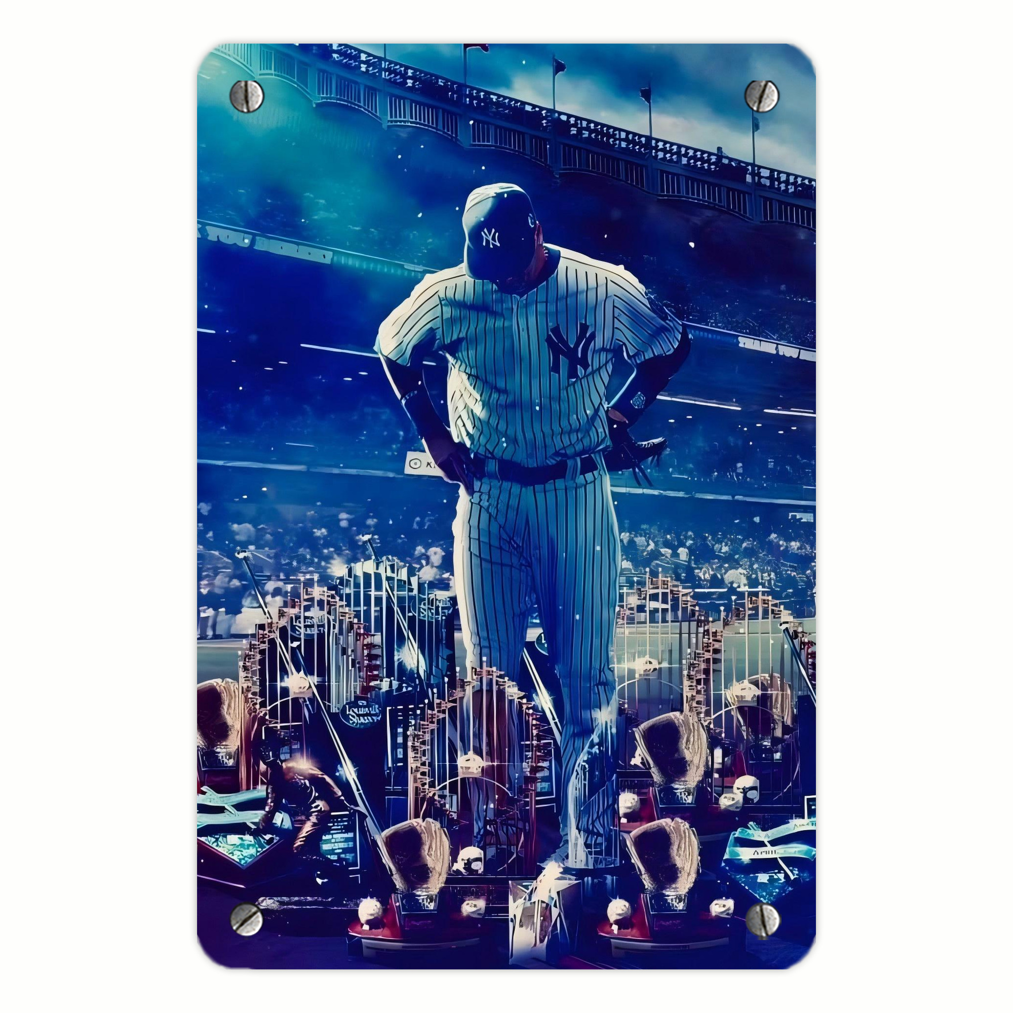 New York Yankees 345 Metal Tin Sign 8x12inch - High-Quality Full-Print Decorative Wall Art, Durable Rust-Resistant Metal Plaque For Living Room, Bedroom, Kitchen, Office, Bar Décor