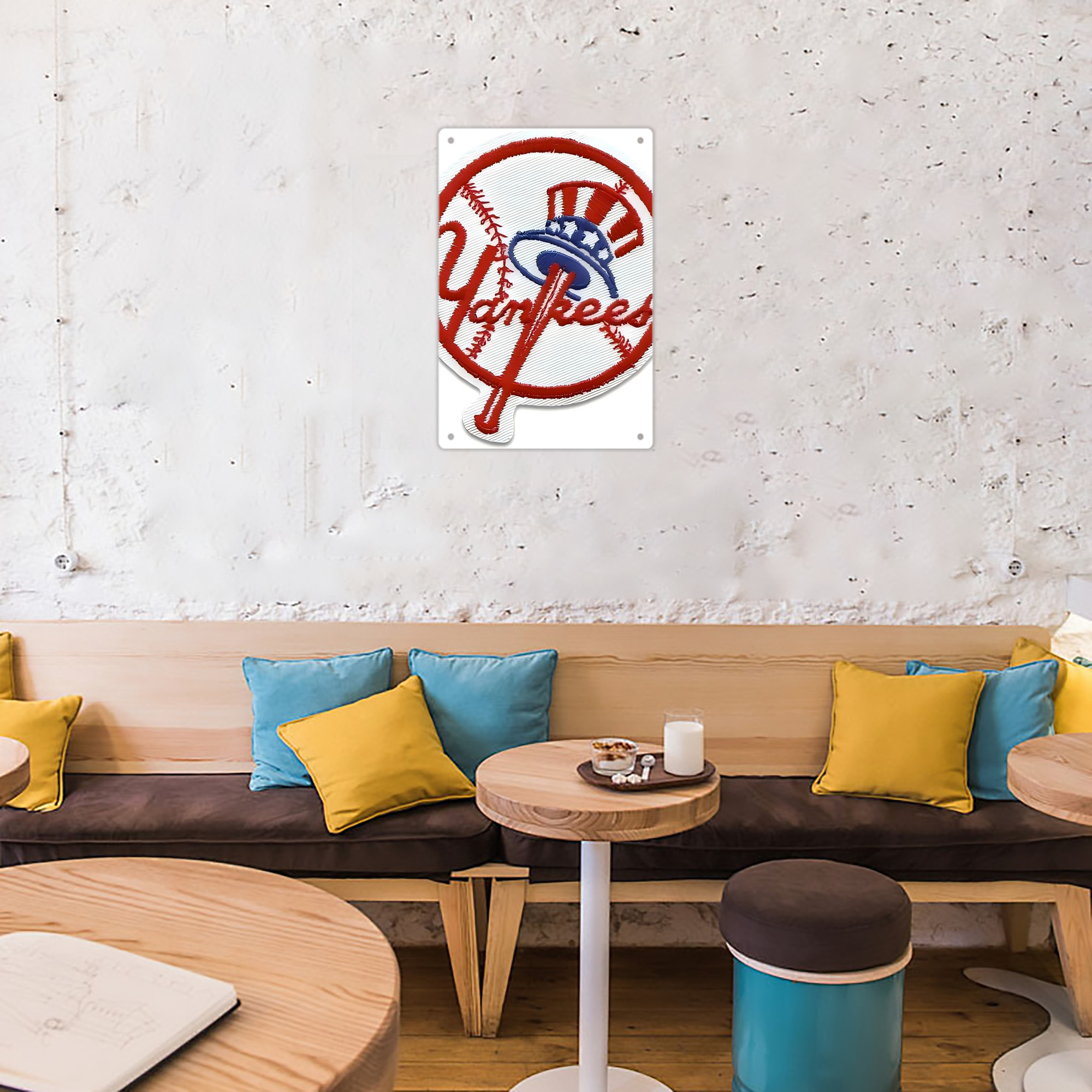 New York Yankees 123 8x12inch Vertical Aluminum Sign - Durable Fade-Resistant Indoor/Outdoor Safety & Information Plaque For Office, Hotel, Restaurant, Bar, Public Spaces